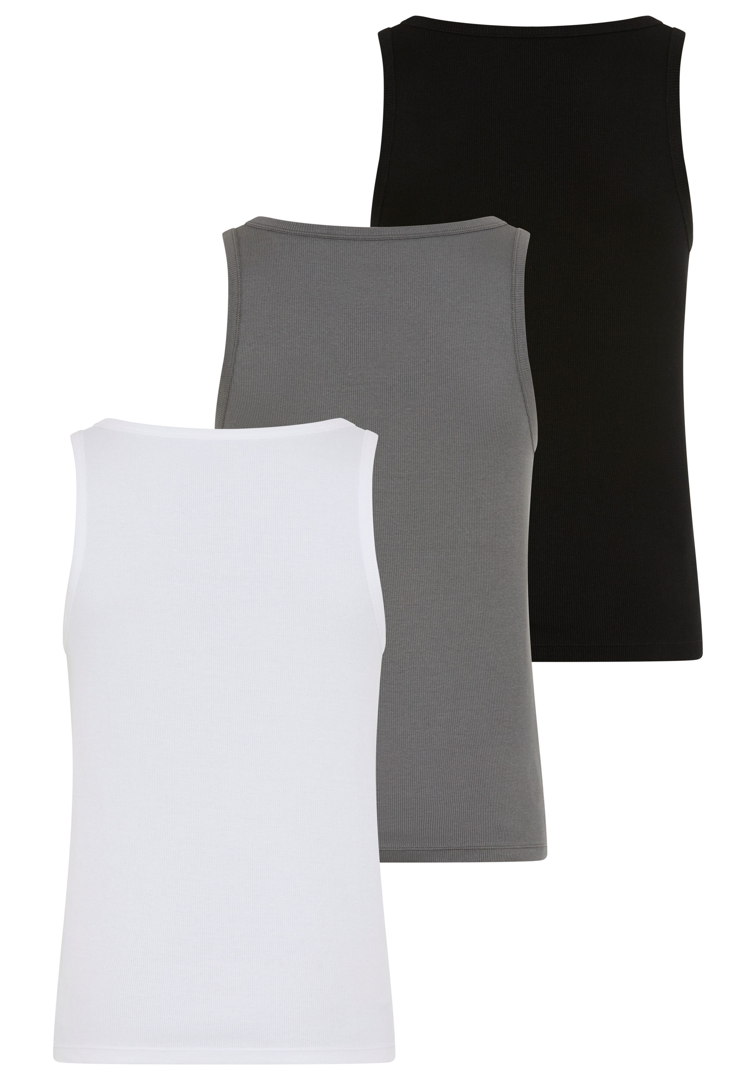 HUGO Ripptanktop (Packung, 3-tlg., 3er) Basic, Rundhals günstig online kaufen