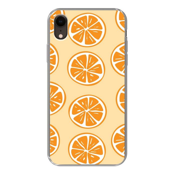 MuchoWow Handyhülle Obst - Orange - Tropisch Handyhülle Apple iPhone XR Smartphone-Bumper Print Handy