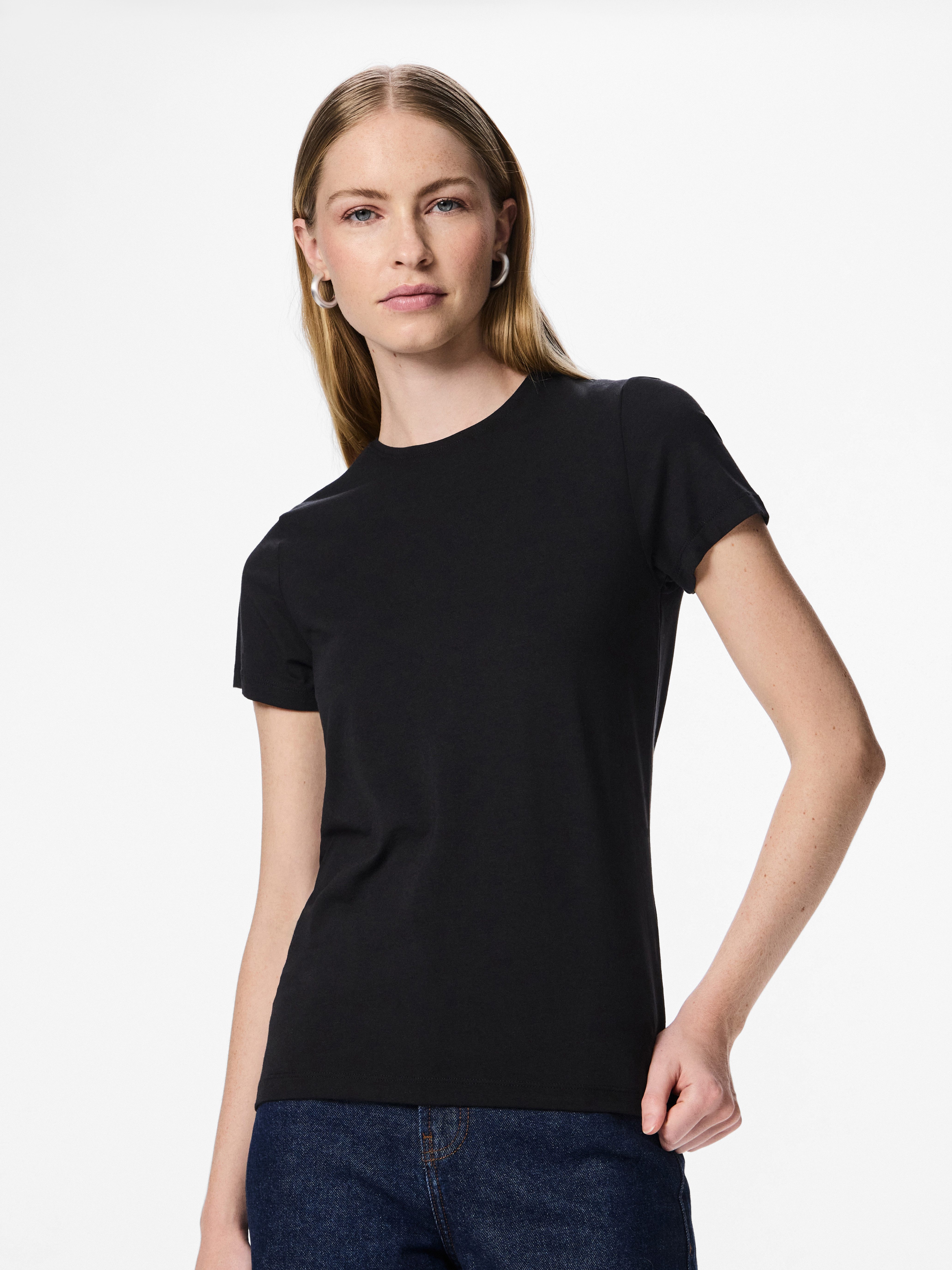 pieces Kurzarmshirt PCSIRENE TEE JRS NOOS Baumwollmischung, slim fit