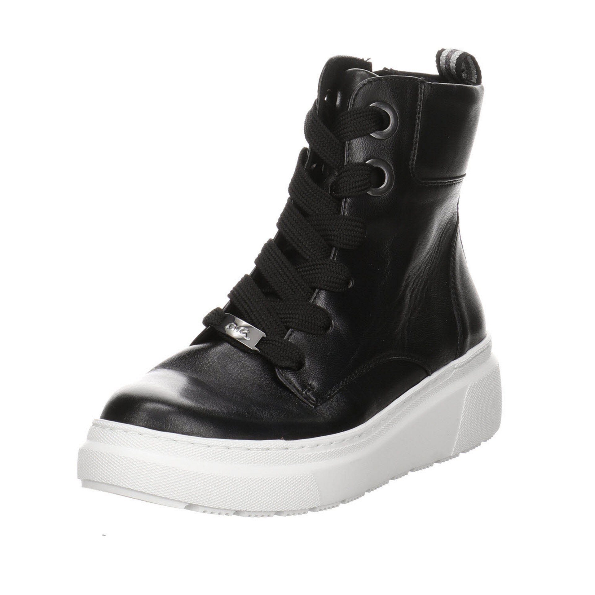 Schuhe Stiefeletten Ara Lausanne-Highsoft Textil dunkel Schnürstiefelette Damen schwarz
