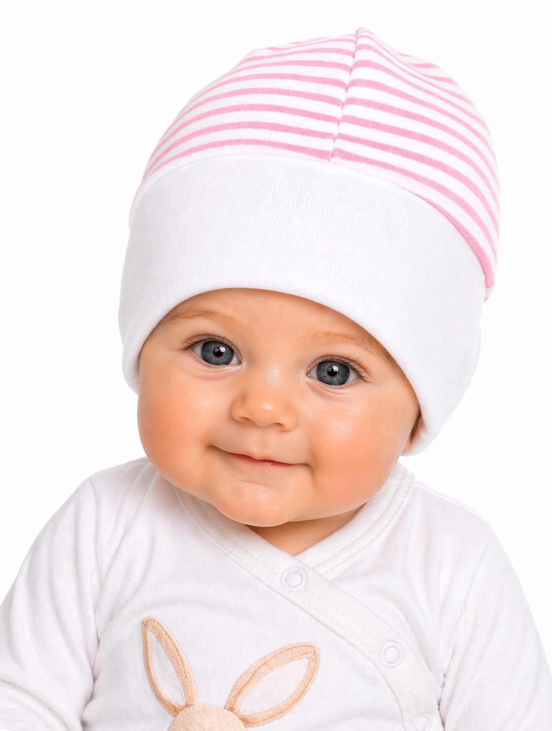 Erstlingsmütze Baby Mütze Haube gestreift Babymütze