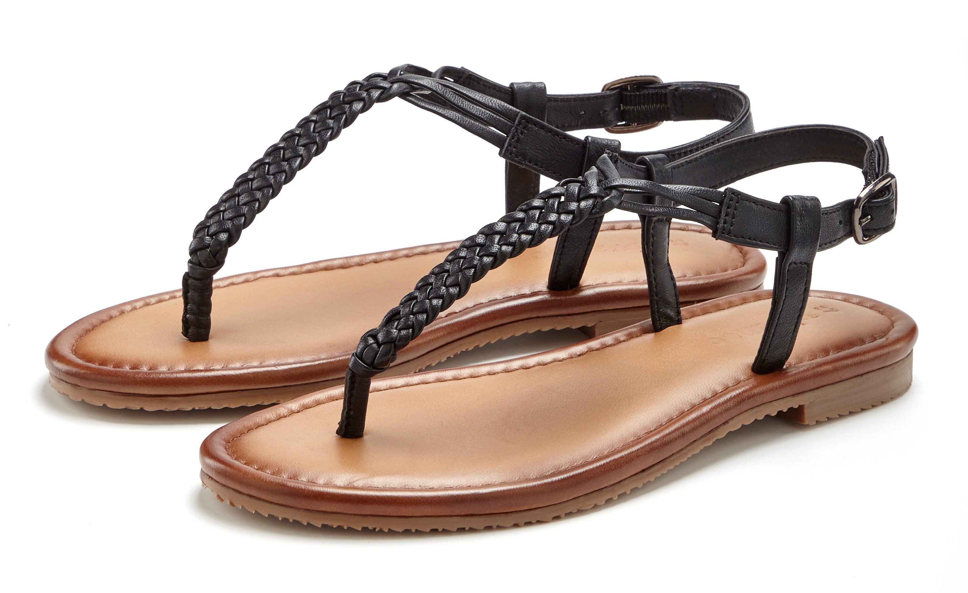 Vivance Sandalette, Sommerschuh, Sandale, Zehentrenner NEU aus Leder mit Flecht-Optik. € 59,99