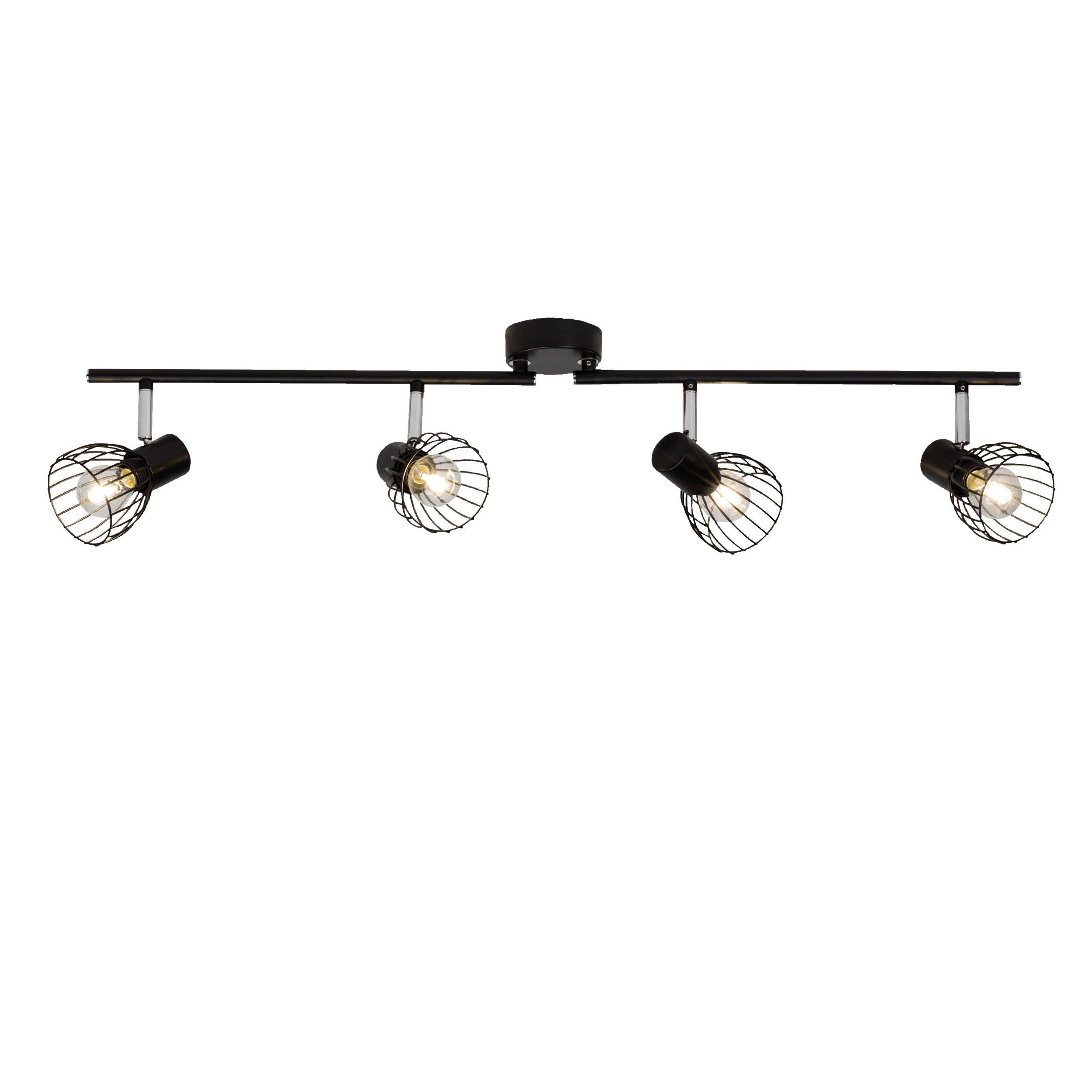 Lightbox Deckenstrahler, ohne Leuchtmittel, drehbares Spotrohr, 81,5 cm Breite, 4 x E14, 40 W