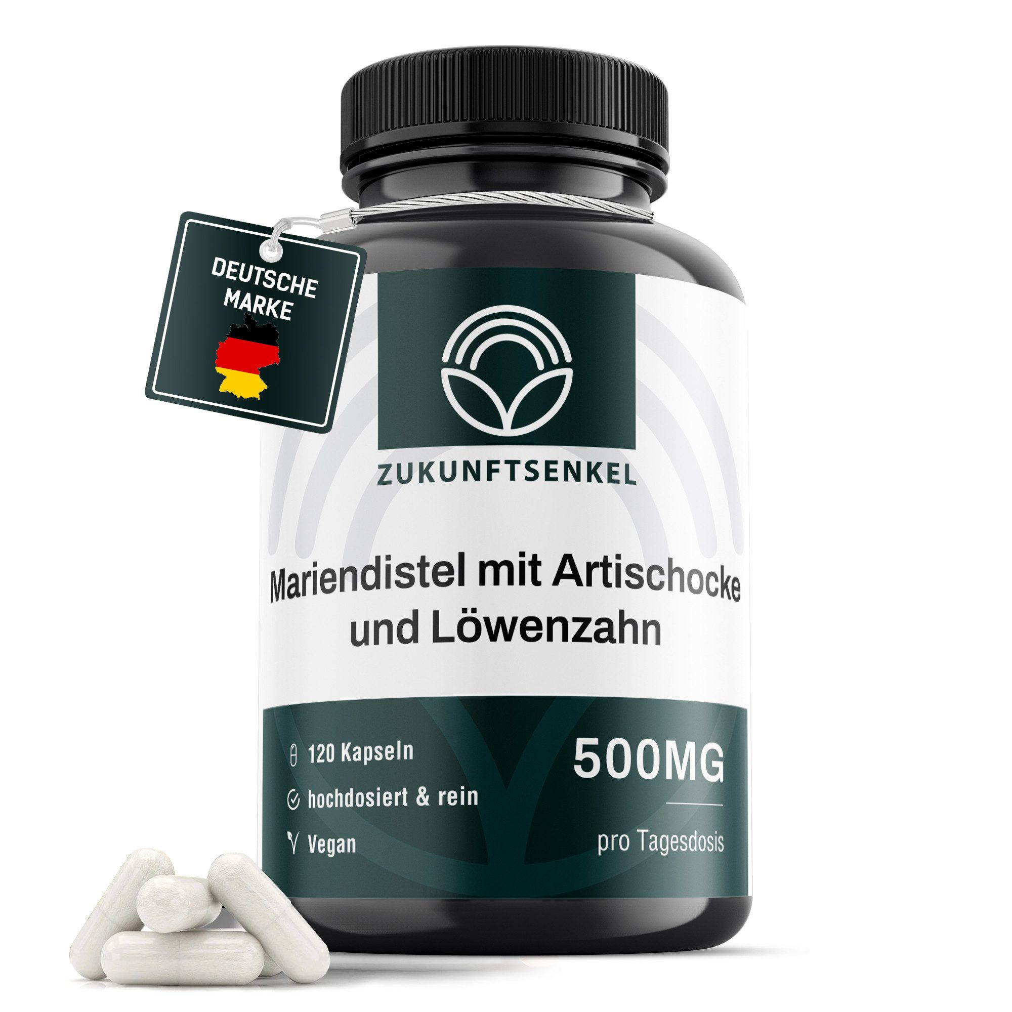 Mariendistel Komplex mit Artischocke und Löwenzahn Kapseln