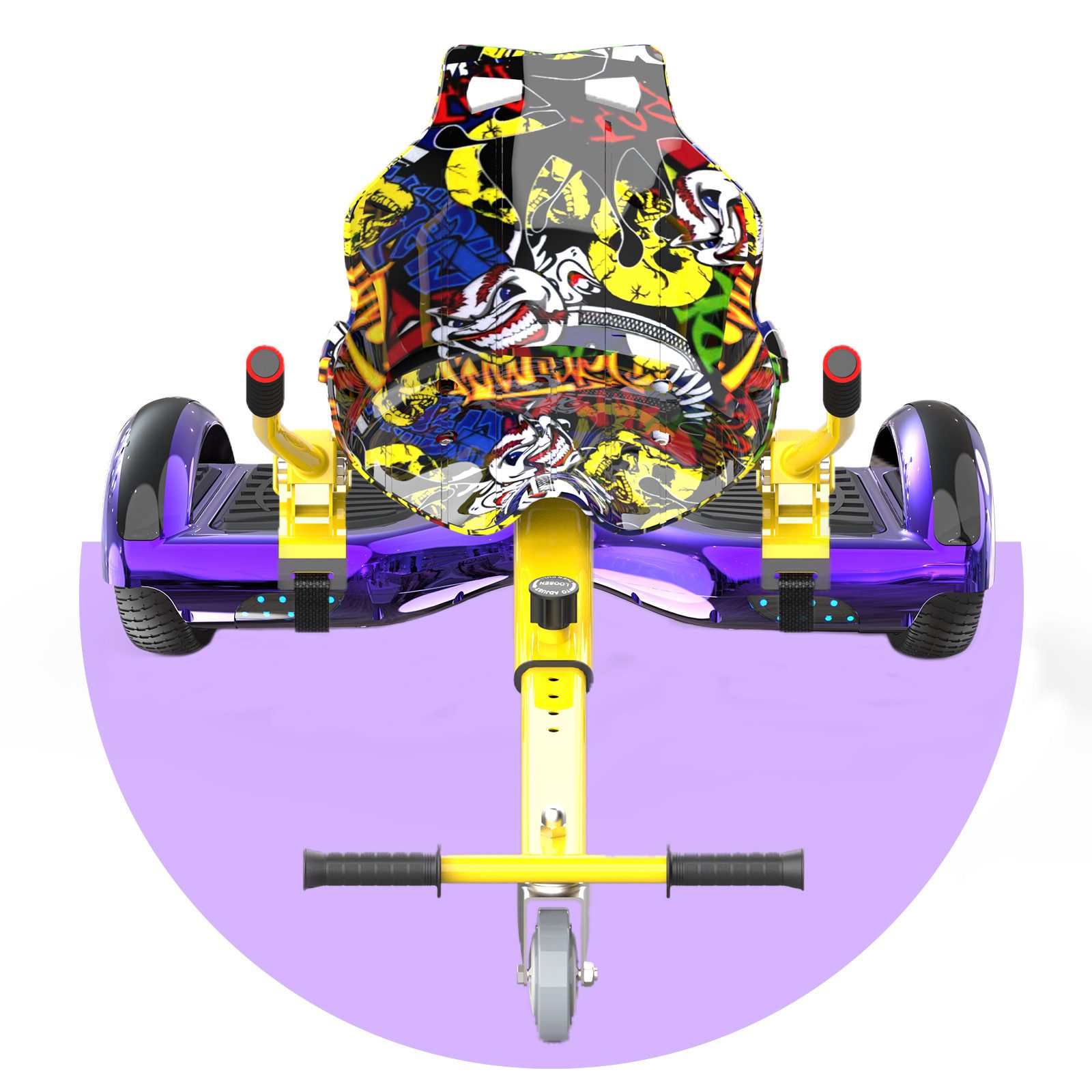 RCB TECH Balance Scooter Kart Set, 6,5 Zoll Hoverboard mit Sitz für Kinder, Hoverboard mit Go-Kart, 120,00 W, 12,00 km/h, bis zu 10 km Reichweite, keine Straßenzulassung