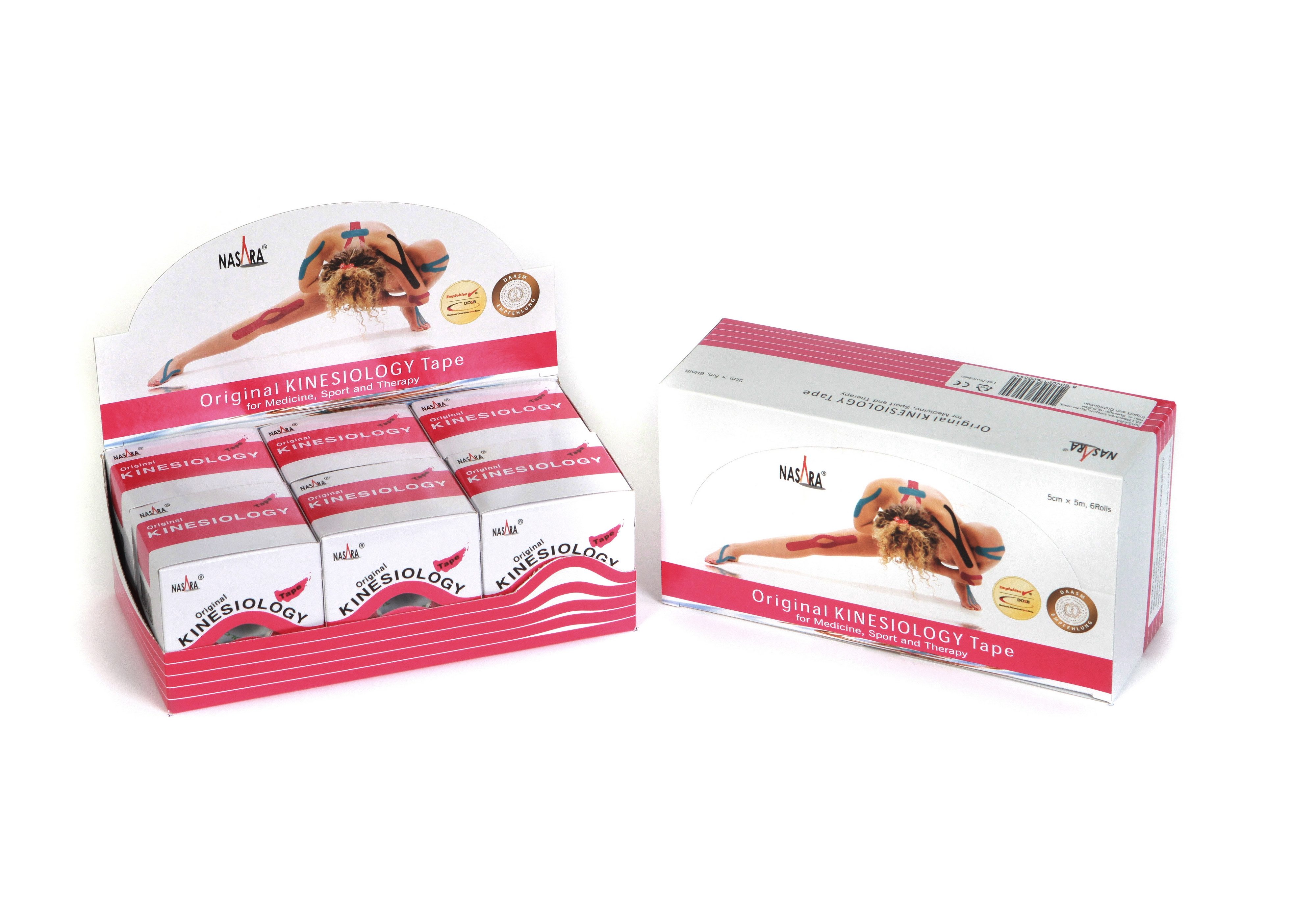 NASARA Kinesiologie-Tape NASARA Kinesio Tape, 5cm x 5m (6er Box)
