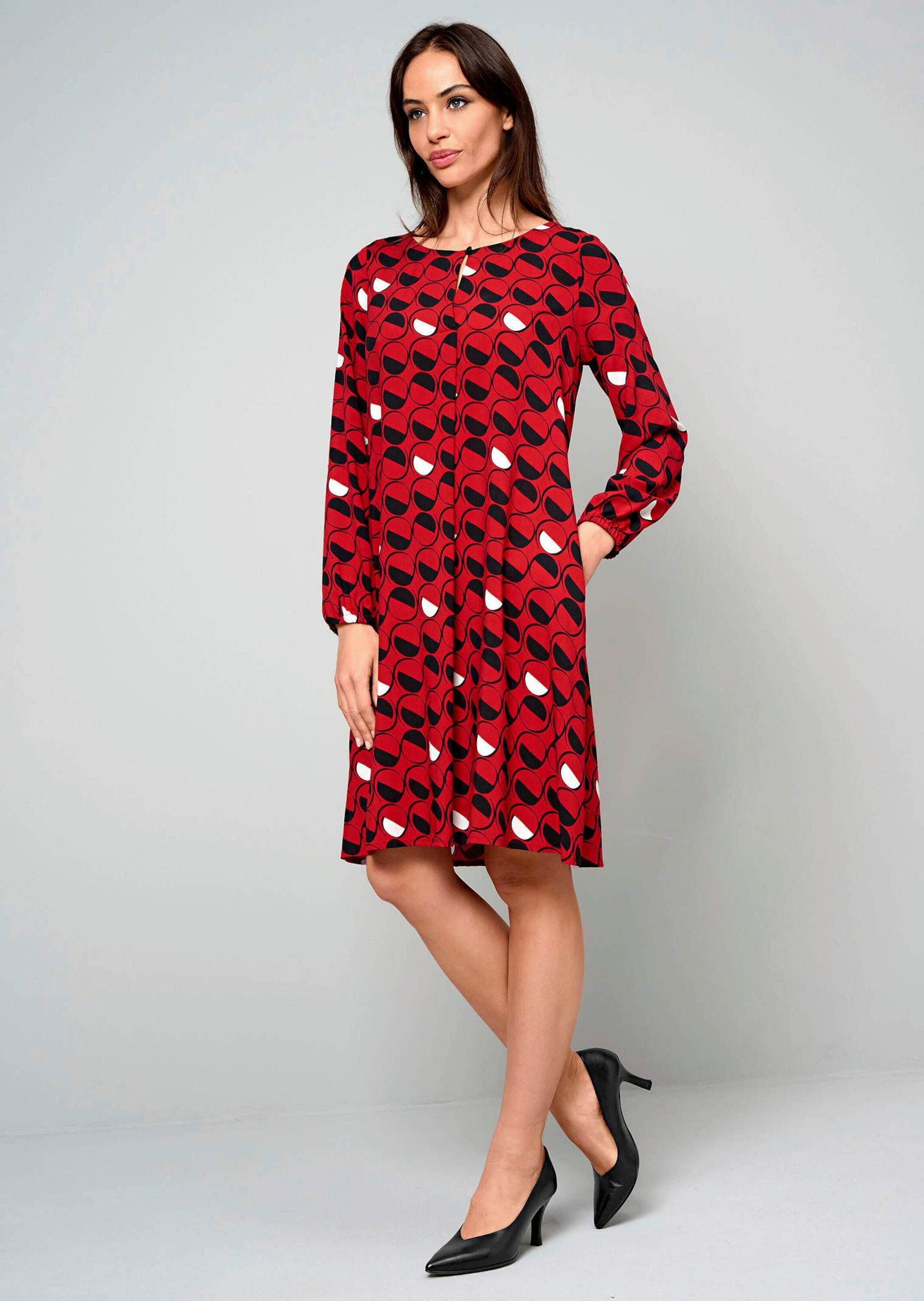 Druckkleid Kleid mit grafischem Dessin