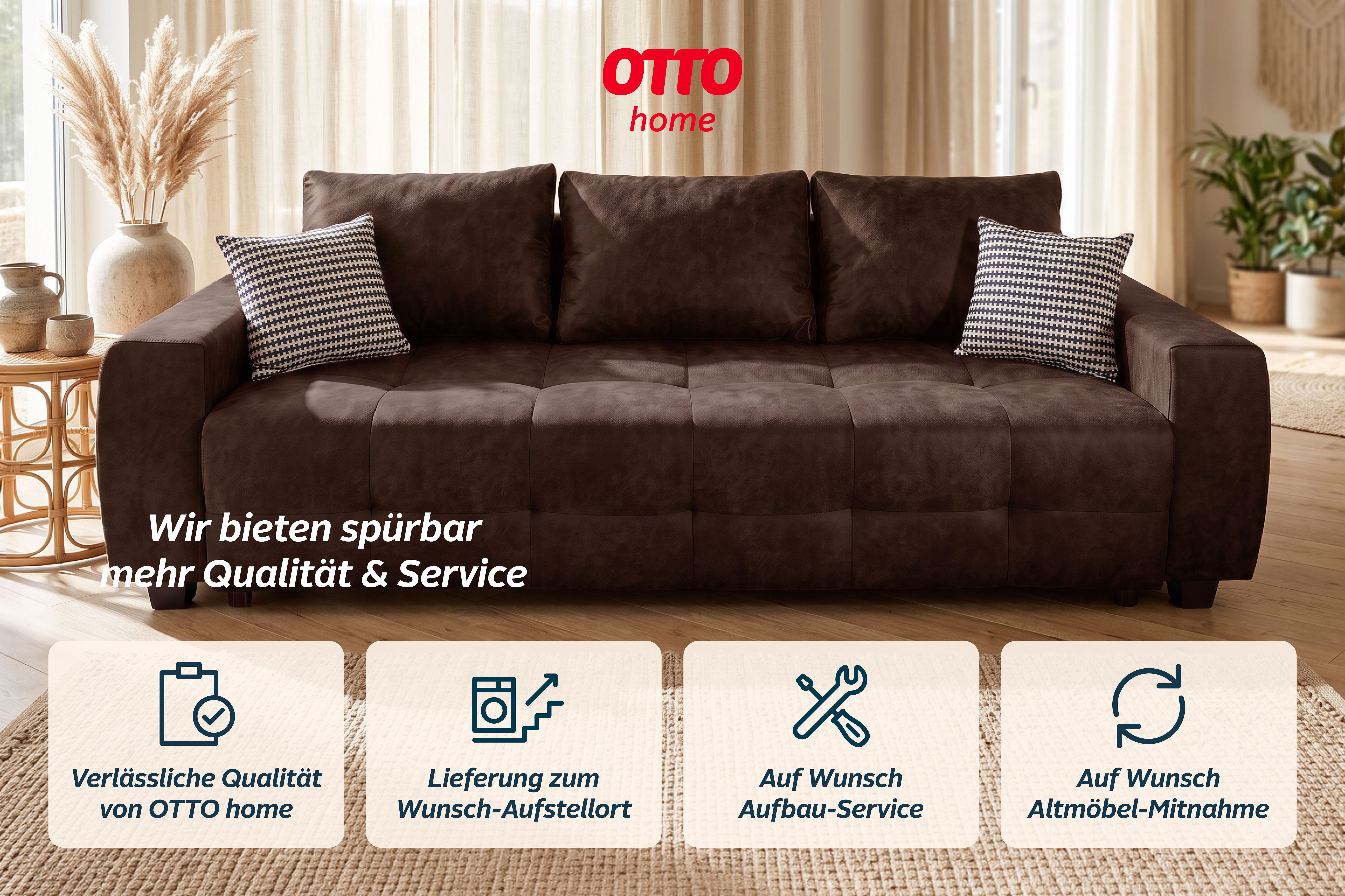 OTTO home Schlafsofa Bella mit Bettkasten, Gästebett 142x194, in 3 Qualitäten, inkl. Kissen, LUXUS - Taschenfedern mit Topper - Schlafen wie im Bett, Dauerschlä – Bild 5 von 5