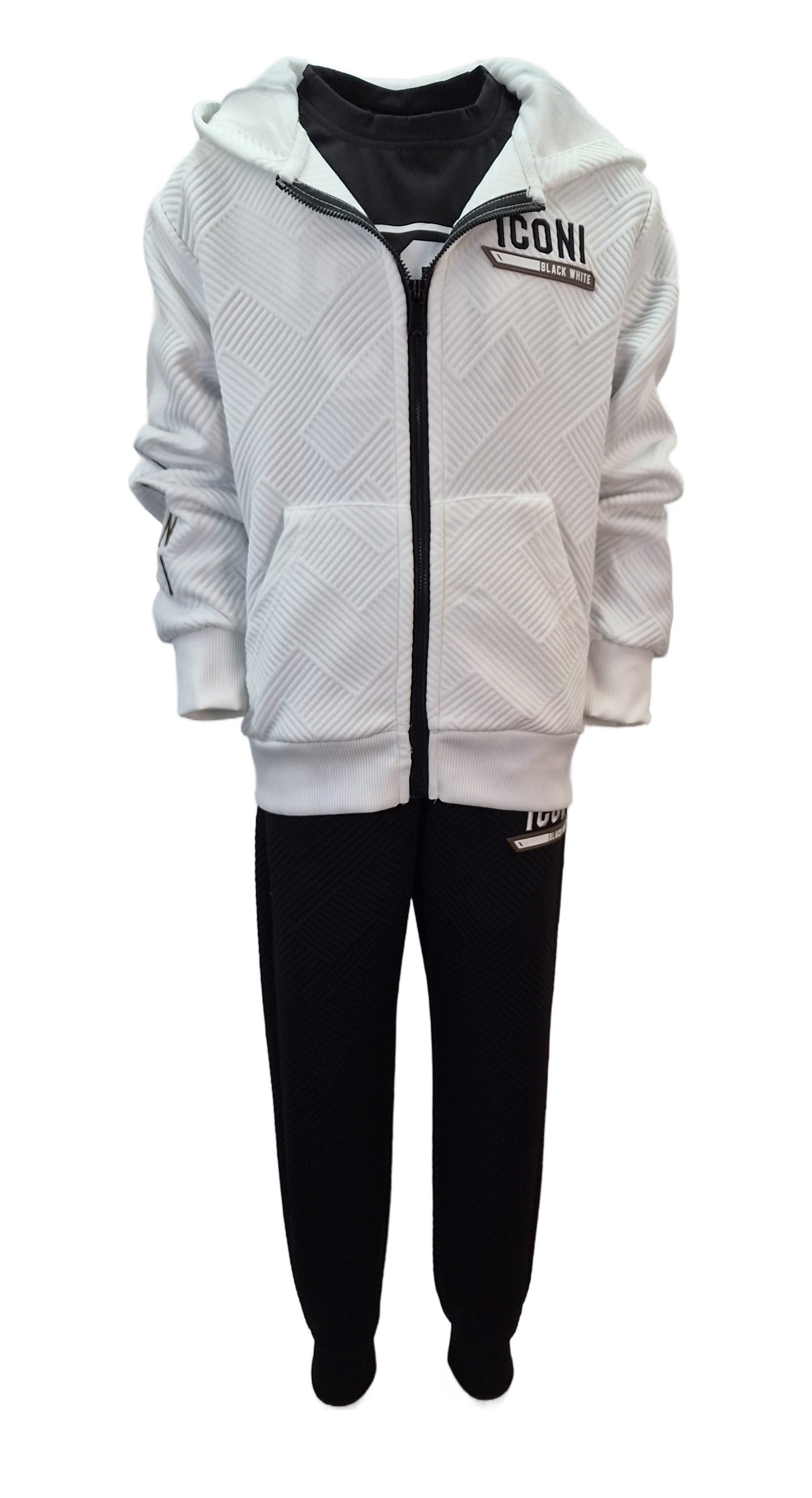 Hessis Freizeitanzug Jogginganzug Trainingsanzug JF7915 (Set, 3-tlg., Jacke, Shirt & Jogginghose) – Bild 2 von 5