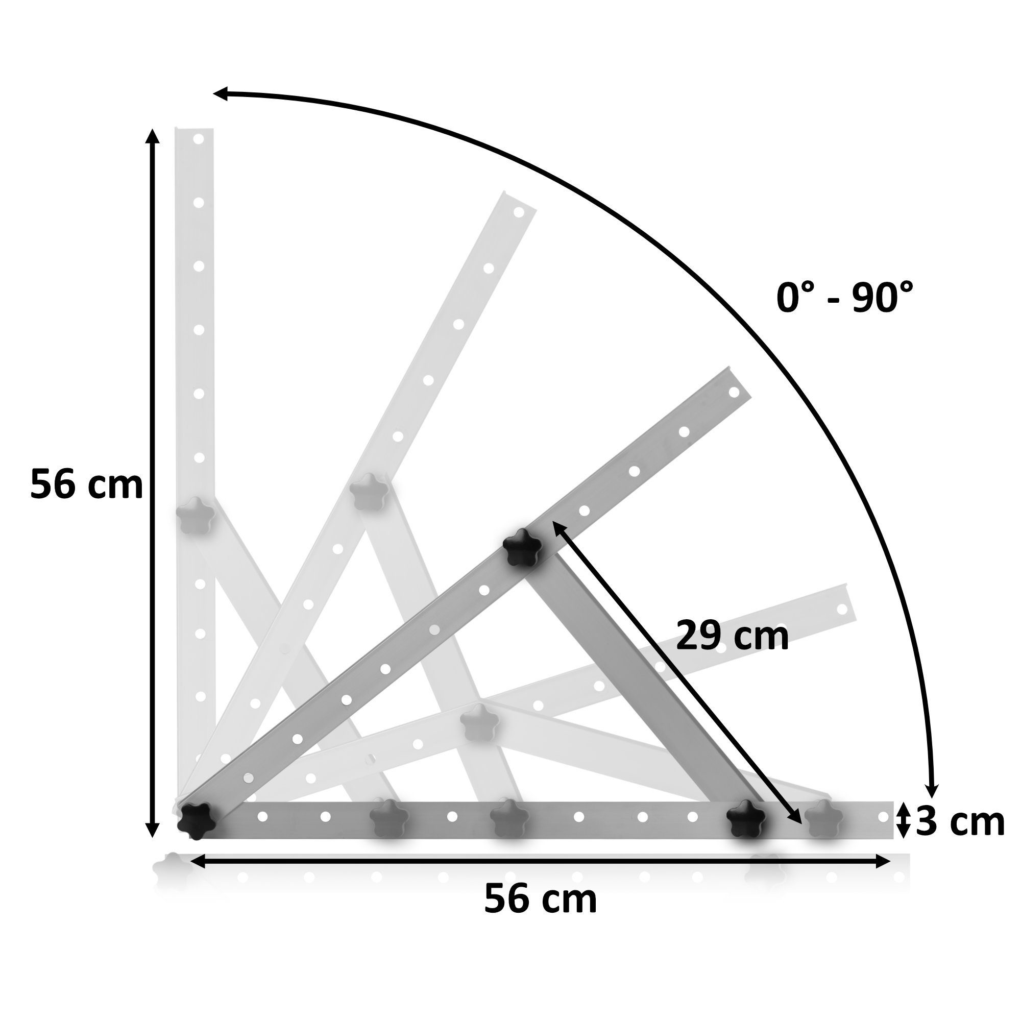 Zelsius Solarmodul-Halterung Zelsius Aluminium Solarmodul Halterung, von 0 bis 90 Grad, für zwei Pa