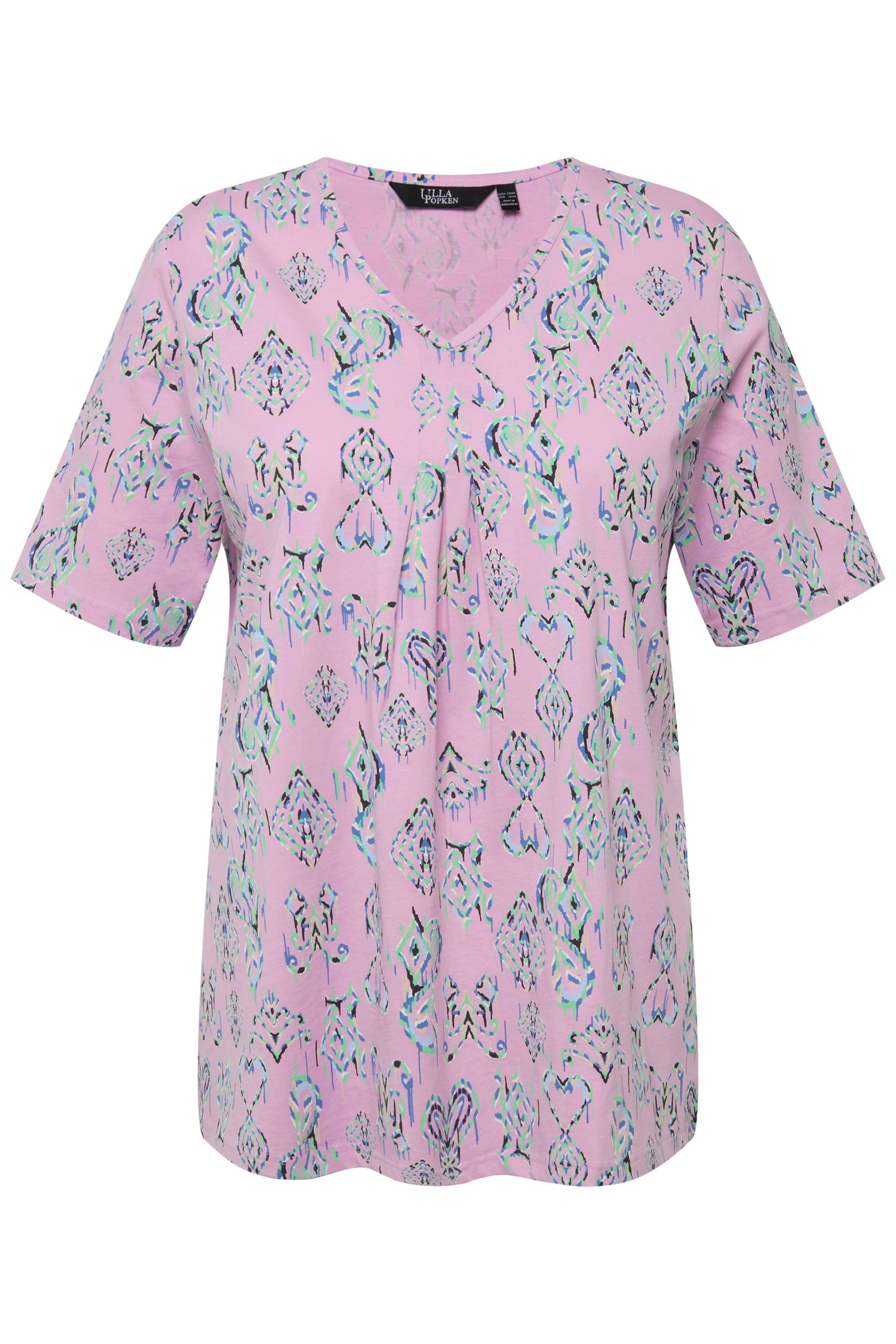 Ulla Popken T-Shirt T-Shirt Zierfalten A-Linie günstig online kaufen
