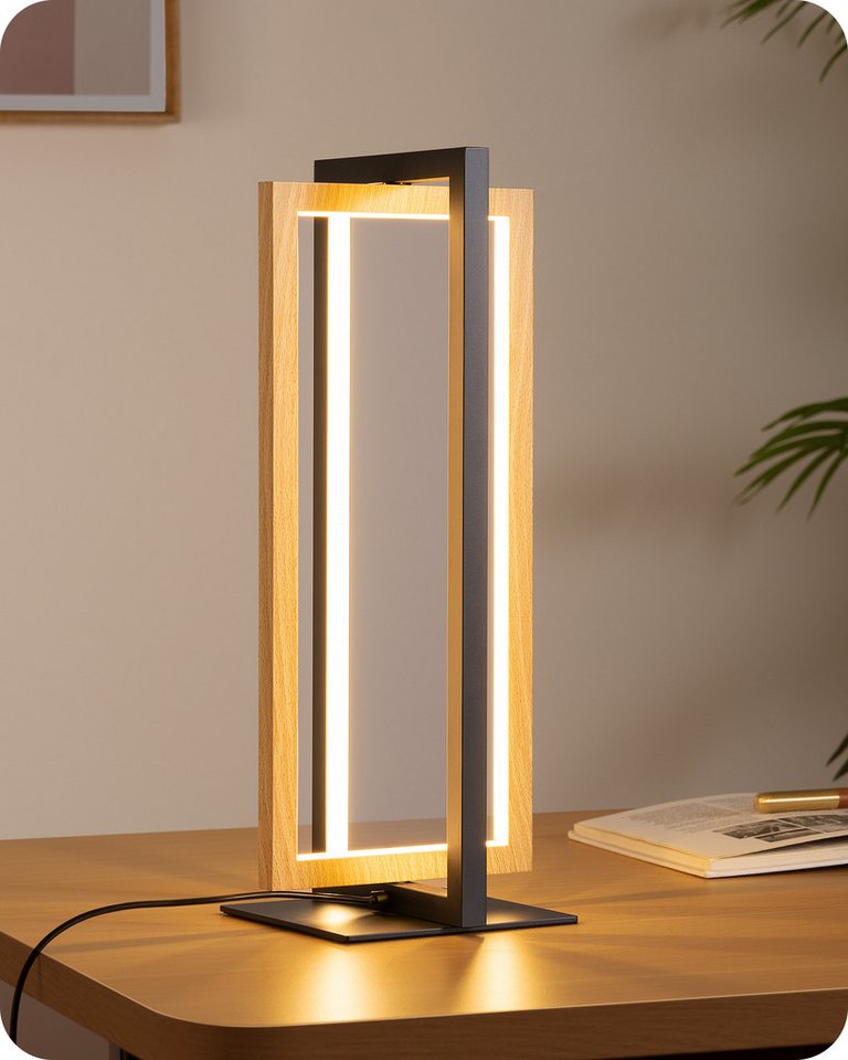 EDISHINE LED Tischleuchte Drehbare, Touch Dimmbare Nachttischlampe deko, LED fest integriert, Industrielle Tischlampe aus Metall, 3 Farbtemperaturen