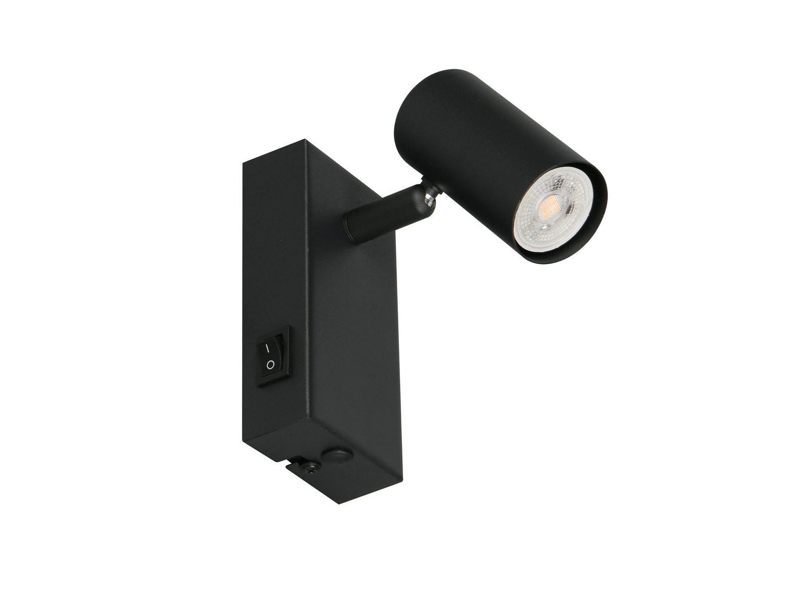 Reality Leuchten LED Wandstrahler mit Schalter, Spot schwenkbar Breite 6cm, Leuchtmittel dimmbar, LED wechselbar, Warmweiß, Wandspot innen mit GU10 Leuchtmittel