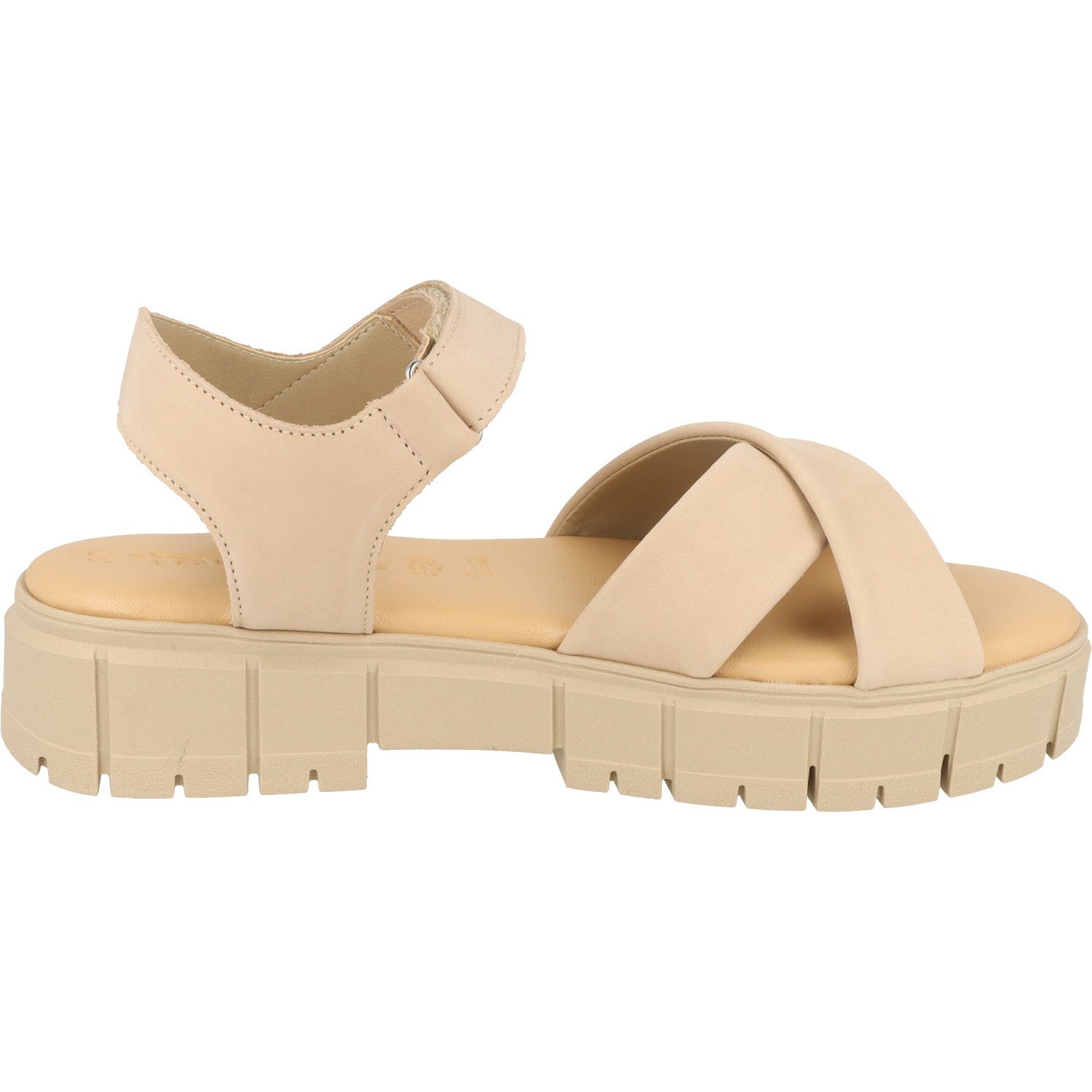 Sandalette Plateausandale Damen Klett Leder 1-28242-20 Nubuc Antelope Komfort Schuhe Tamaris