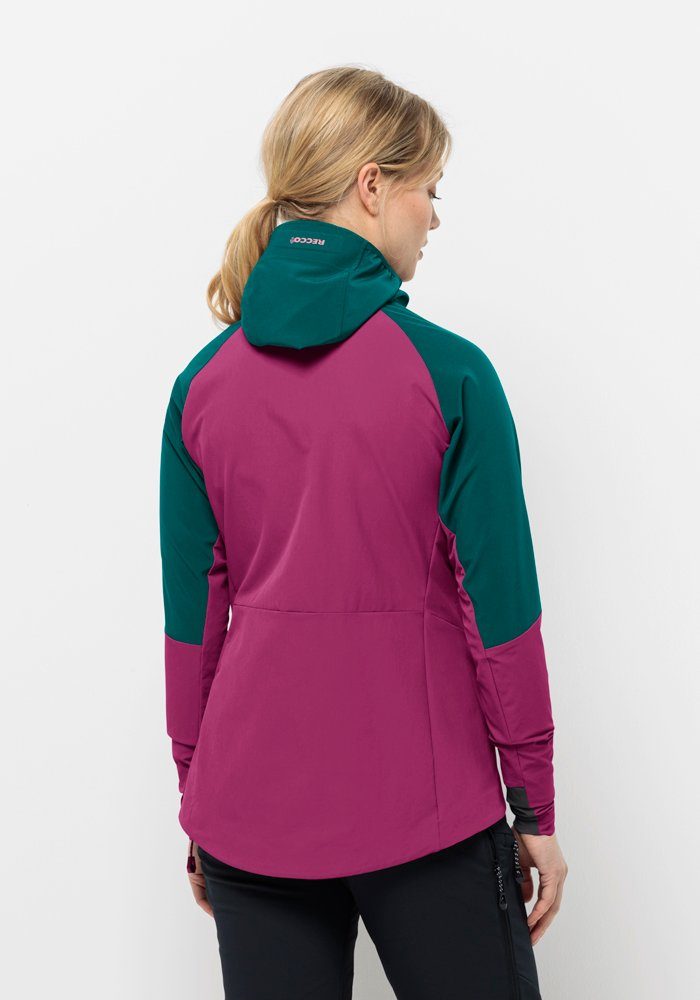 HOODY Softshelljacke W Wolfskin ALPSPITZE Jack sea-green