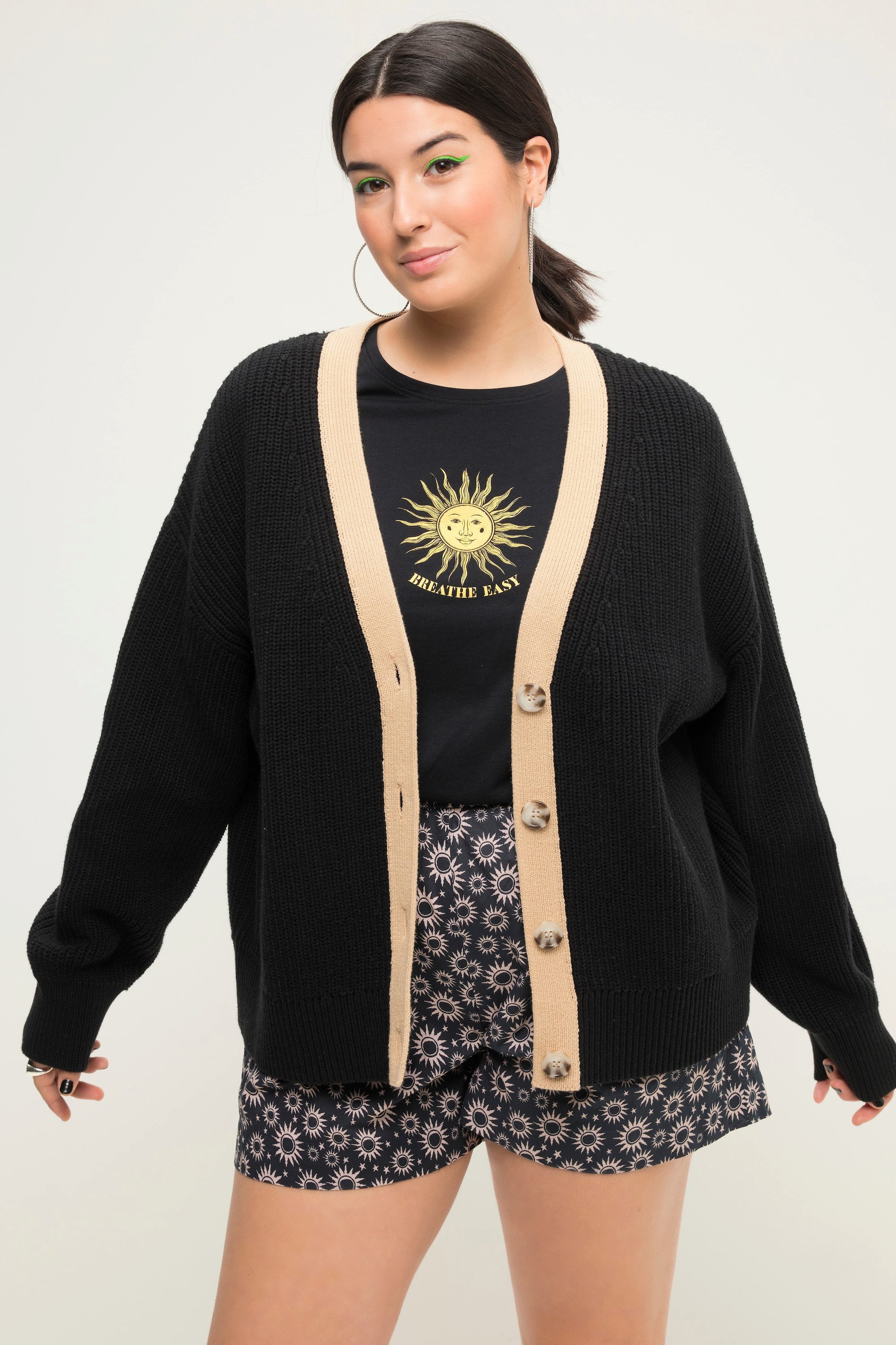 Studio Untold Strickjacke Strickjacke oversized Colorblende günstig online kaufen
