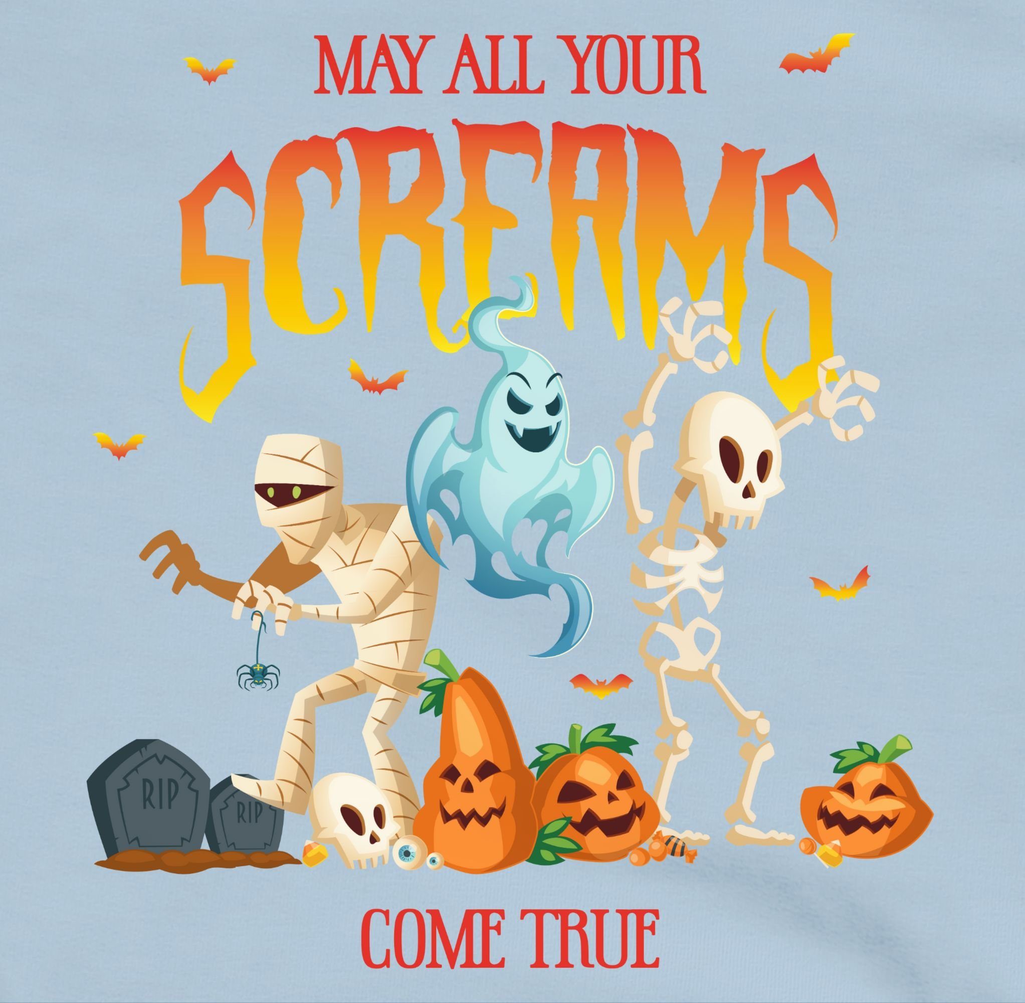 Shirtracer Skelett Halloween Geist 3 Hellblau Hoodie Kostüme Zombie für Kinder Gespenst