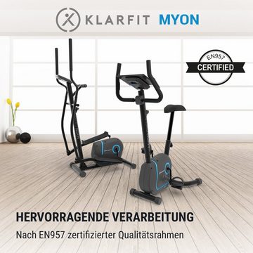 KLARFIT Heimtrainer Myon Cycle (Tablet-Halterung ; Kinomap App;pullsmesser)