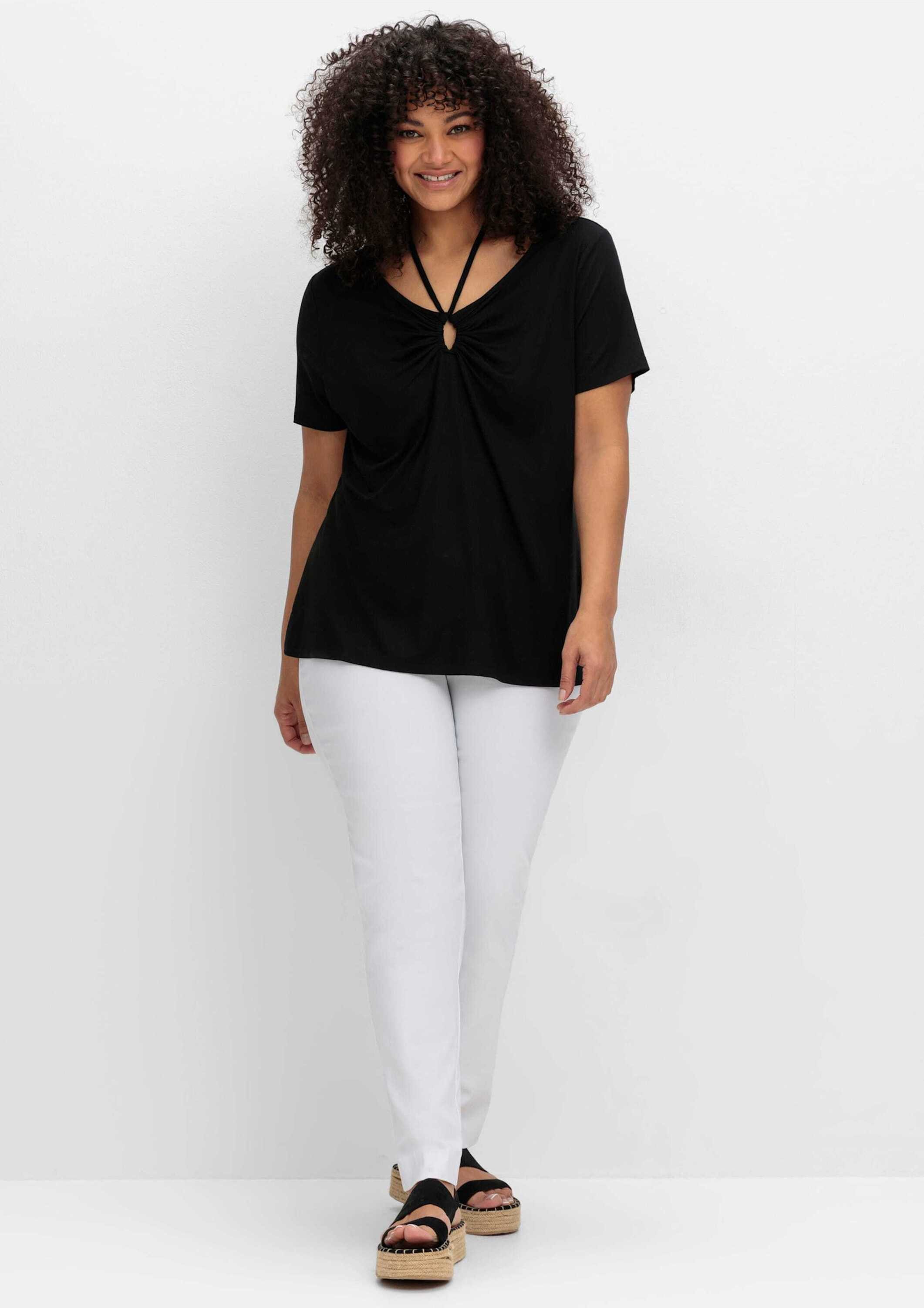sheego by Joe Browns T-Shirt T-Shirt Kurzarm mit Neckholder-Bindeband