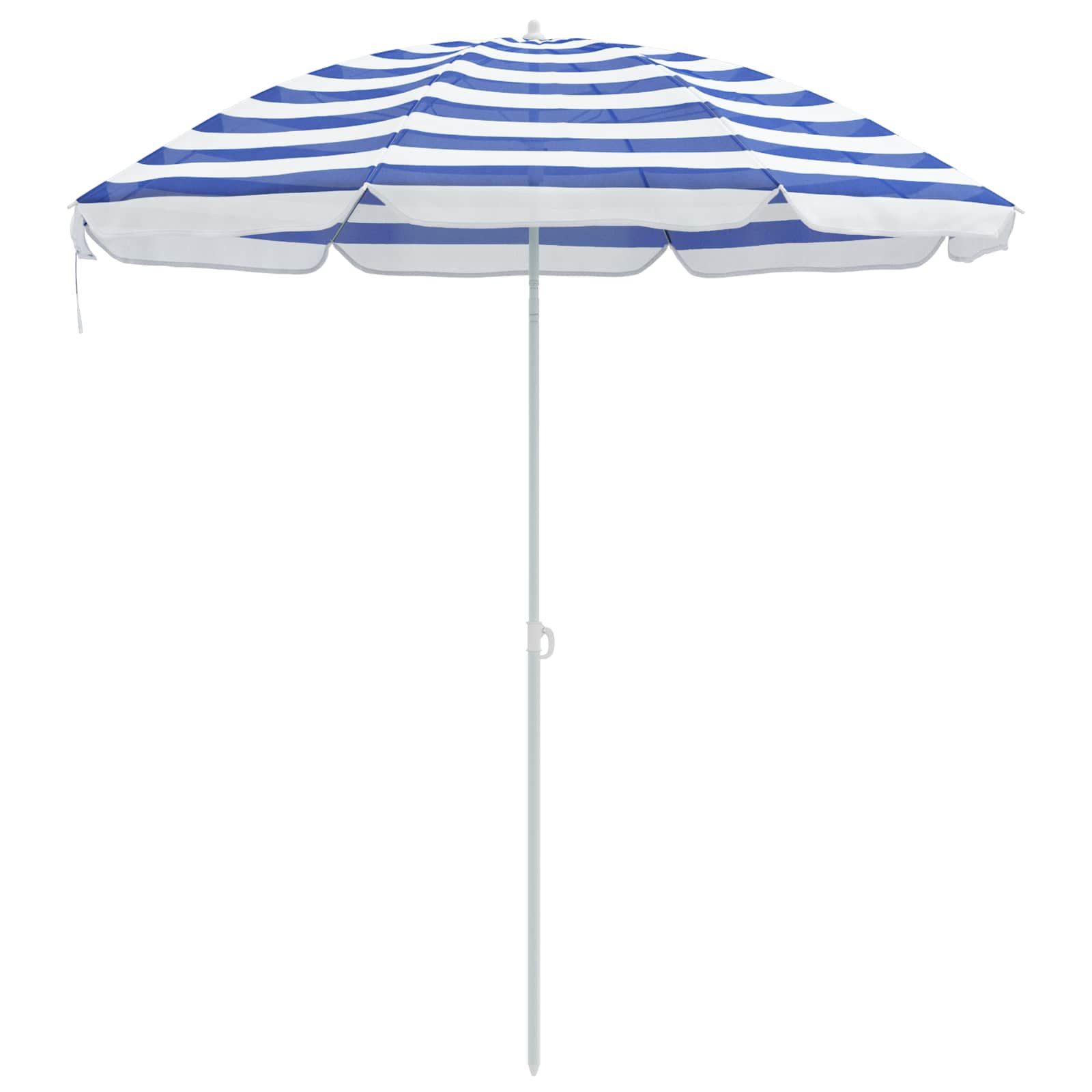 vidaXL Sonnenschirm Gartensonnenschirm 240 cm 170T Polyester Blau und Weiß
