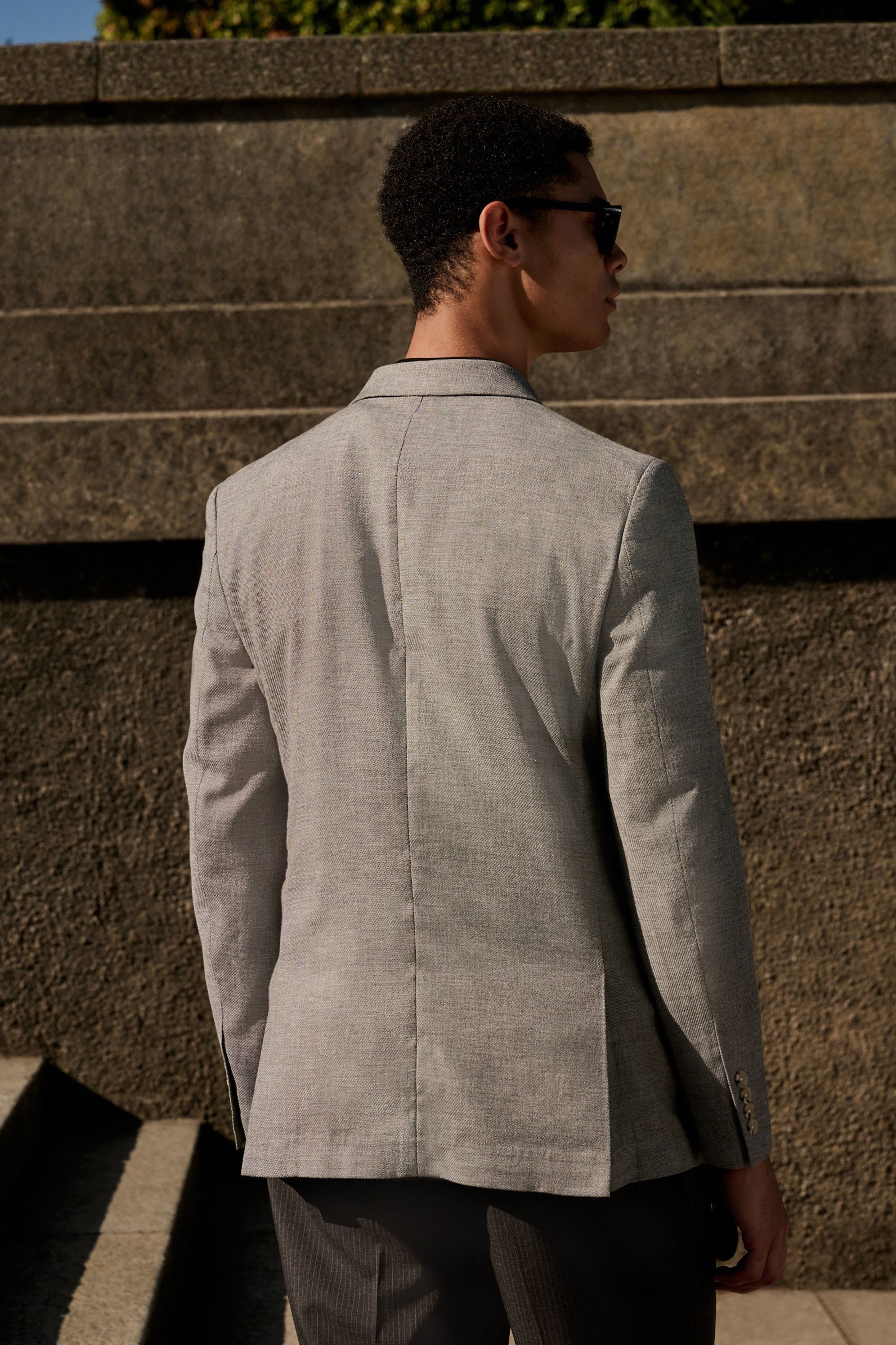 Next Sakko Zweireihiges Anzugsakko aus Leinengemisch (1-tlg) günstig online kaufen