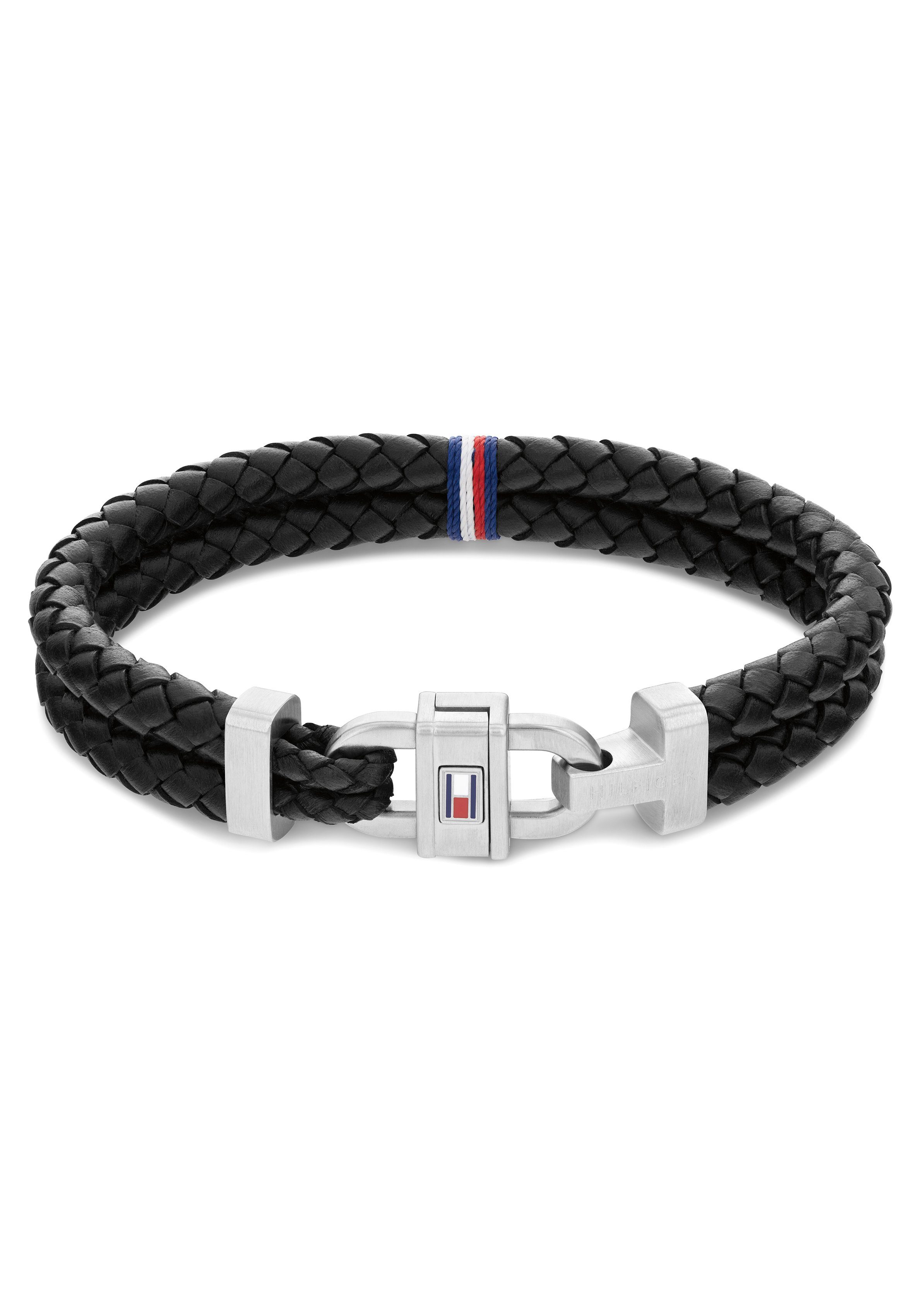 Tommy Hilfiger Armband Lederarmband, Jeans! Armschmuck Sneaker, schwarz-edelstahlfarben zu Schmuck Edelstahl Jeans, Hoodie, Tommy Shirt