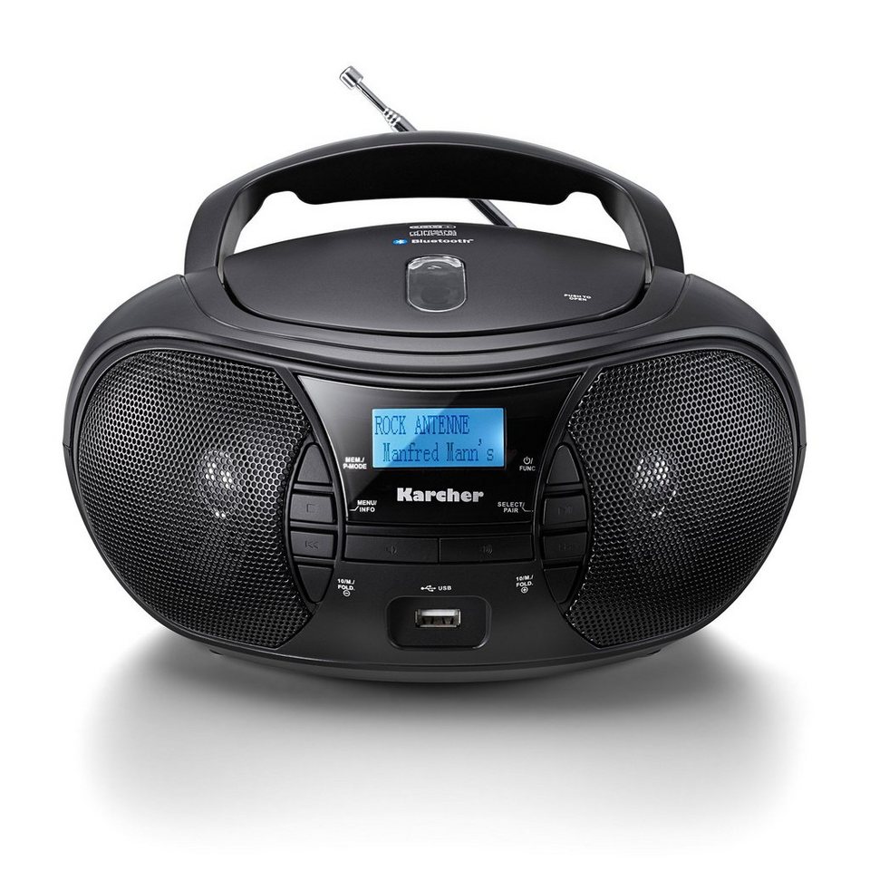 Karcher RR 5028D Boombox (tragbarer CD-Player mit DAB+ Radio, Bluetooth,  Batterie- / Netzbetrieb)