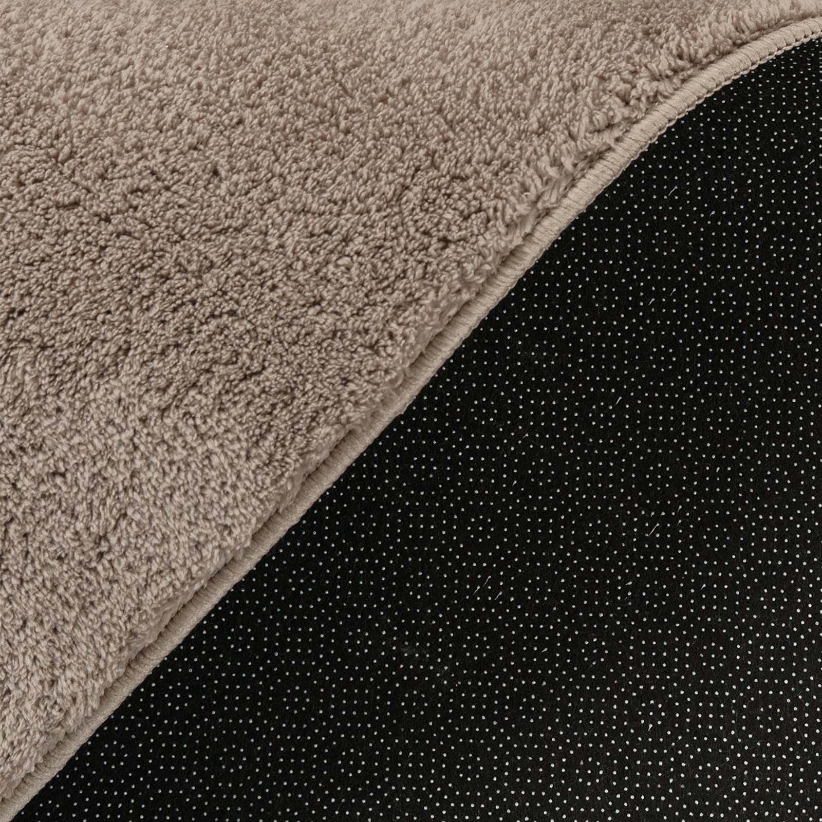 TaraCarpet Teppich Fiona Uni Kurzflor-Teppich, waschbar und supersoft, rechteckig, Höhe: 14 mm, 14 mm Kurzflor, rechteckig, Farbe Taupe, Größe 50x80 cm – Bild 4 von 5