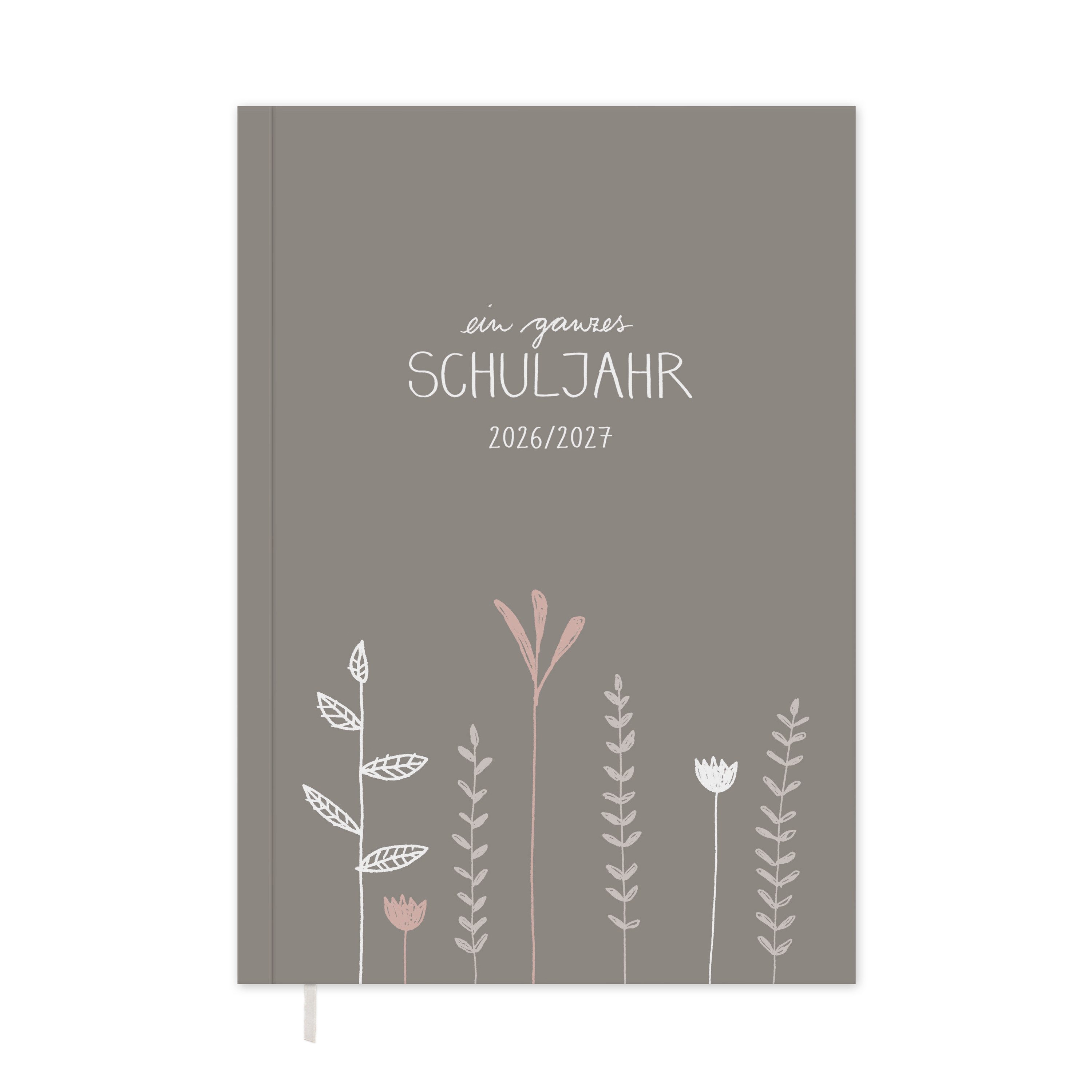 Eine der Guten Verlag Lehrerkalender Lehrerplaner 2026 2027 - A5, grau rosa, 1 Doppelseite / Woche, Schuljahr 26/27, 224 S. Softcover, klimaneutral
