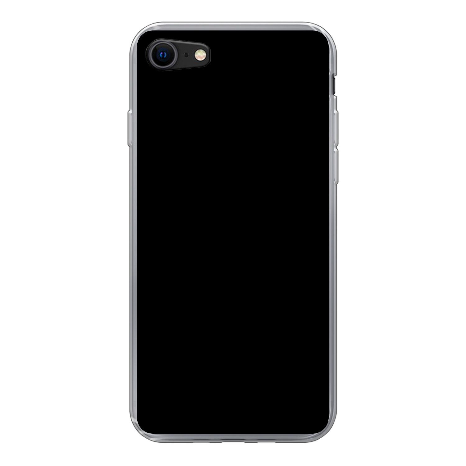 MuchoWow Handyhülle für Apple iPhone 7 Schwarz - Einfarbig, Smartphone-Bumper, Print, Handy Schutzhülle Dünn