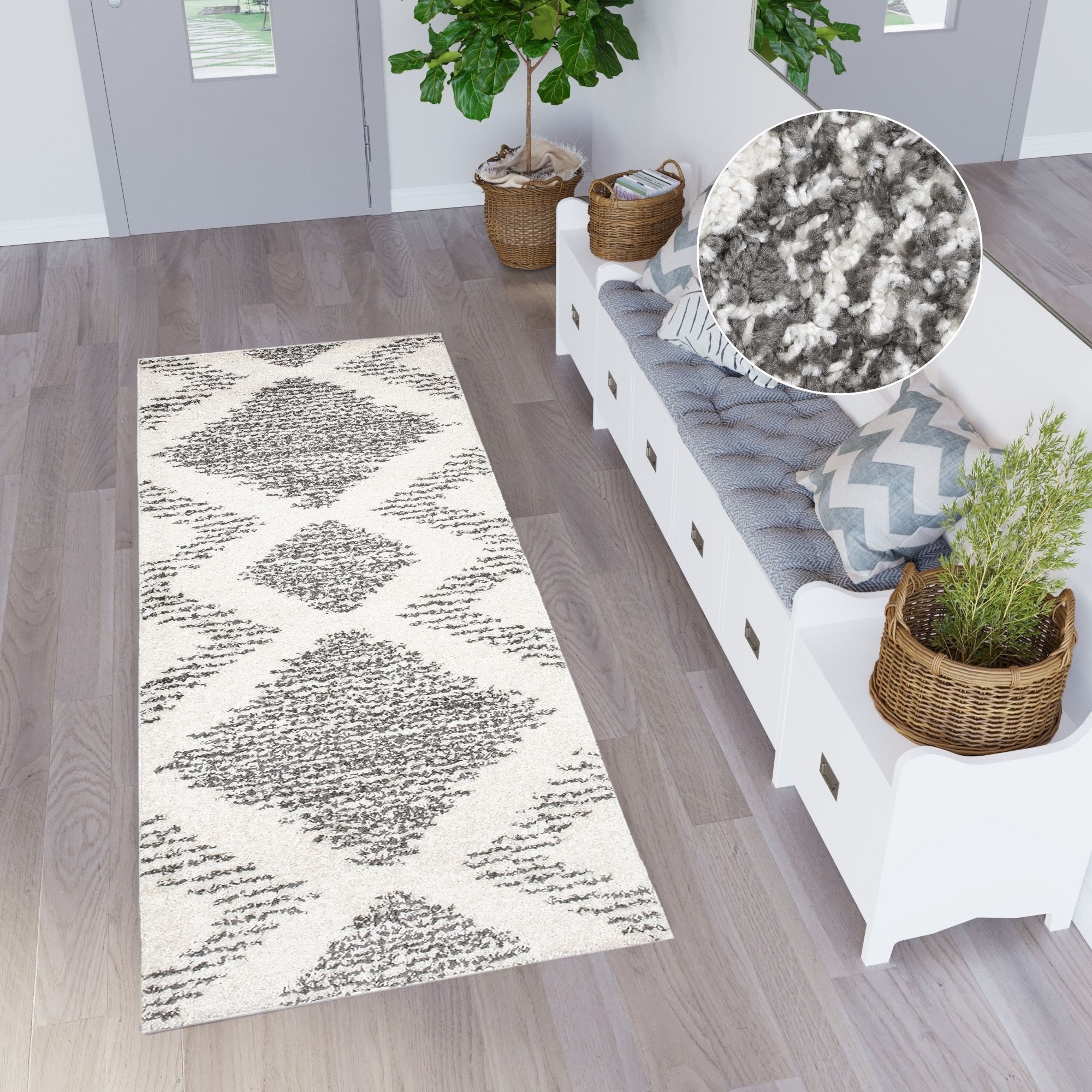 Tapiso Hochflor-Läufer DELHI, rechteckig, Höhe: 30 günstig online kaufen