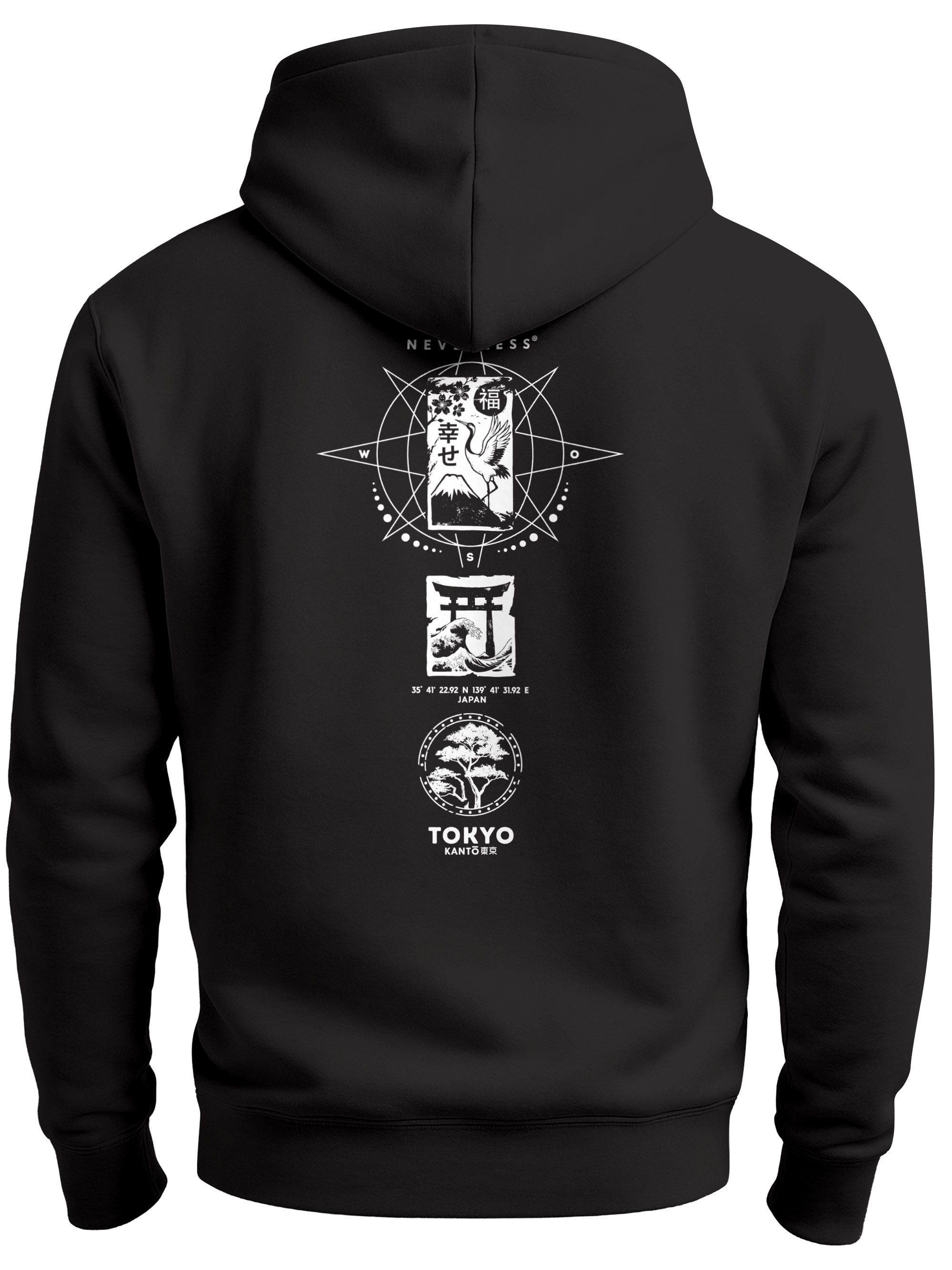 Hoodie Herren Hoodie Backprint Tokio Japan Asien Statement Rückenaufdruck