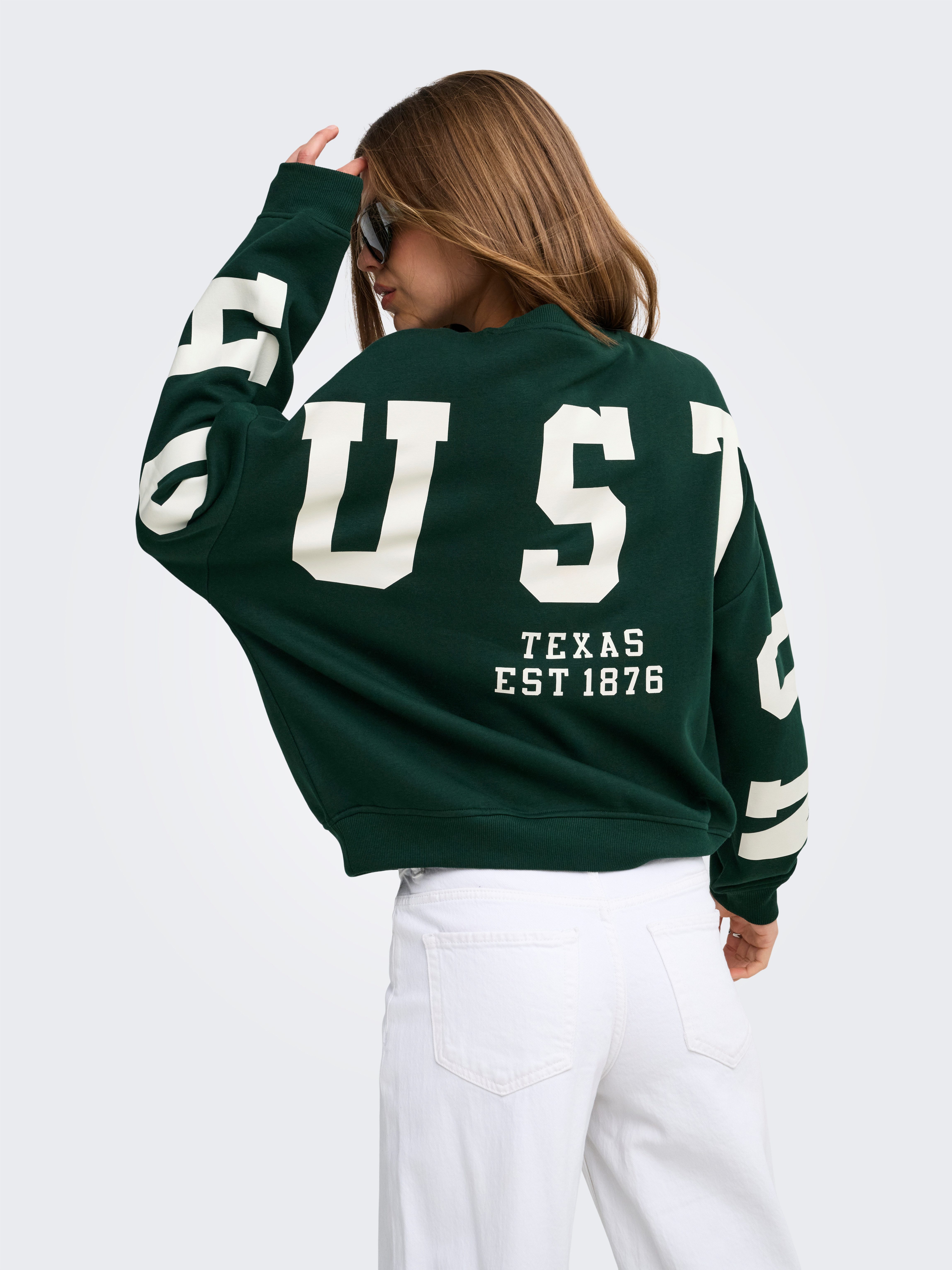 ONLY Sweatshirt ONLSWEAT L/S BACK/SLEEVE PRINT SWT NOOS Baumwollmischung, loose fit