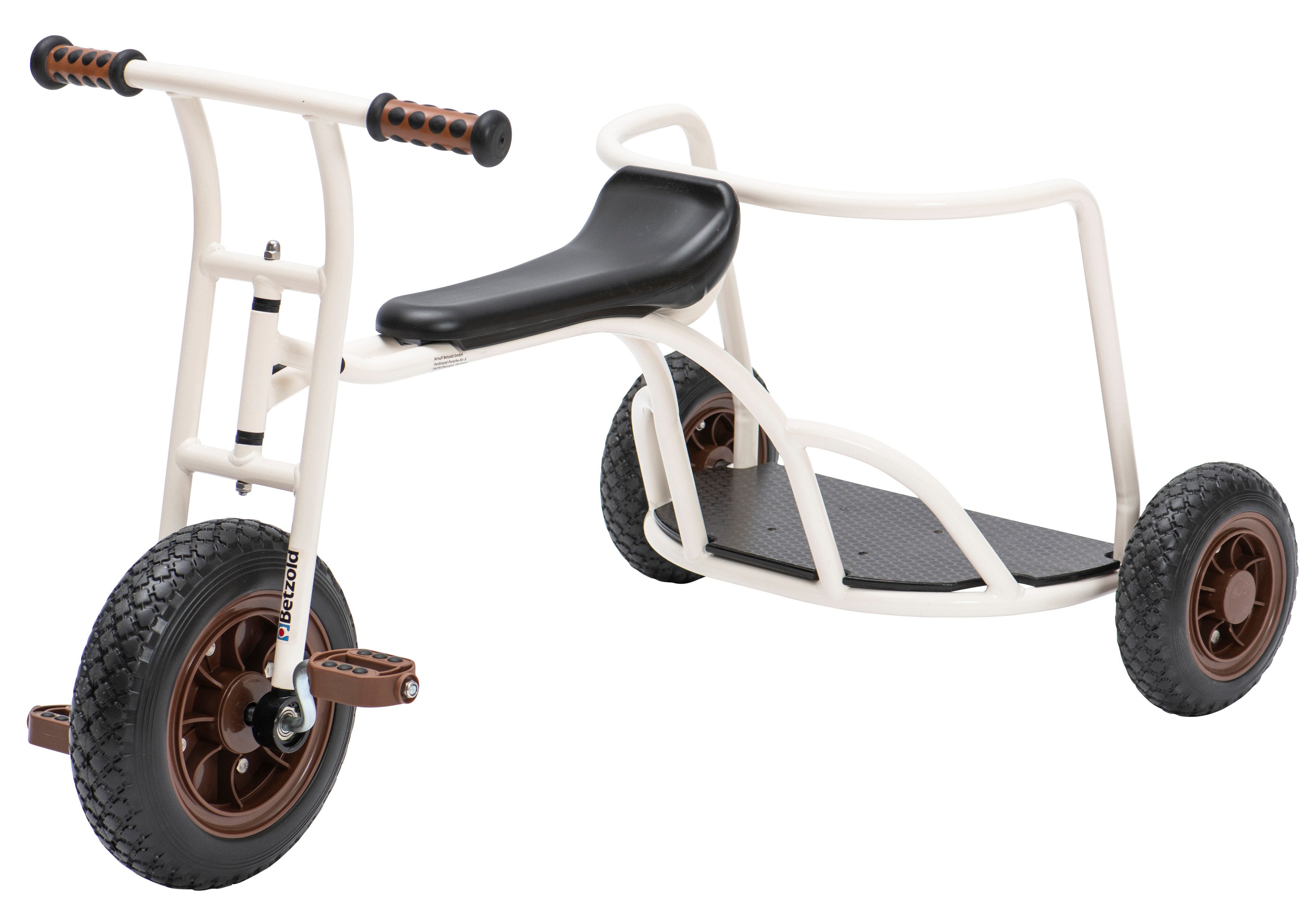 Betzold Tretfahrzeug Dreirad "Shuttle" - für bis zu 2 Kinder ab 4 Jahren, Antirutsch-Brett