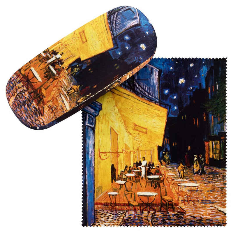 von Lilienfeld Brillenetui Brillenetui Vincent van Gogh: Nachtcafé Kunst Motiv Brillenbox, stabiles mit Mikrofaser bezogenes Hardcase