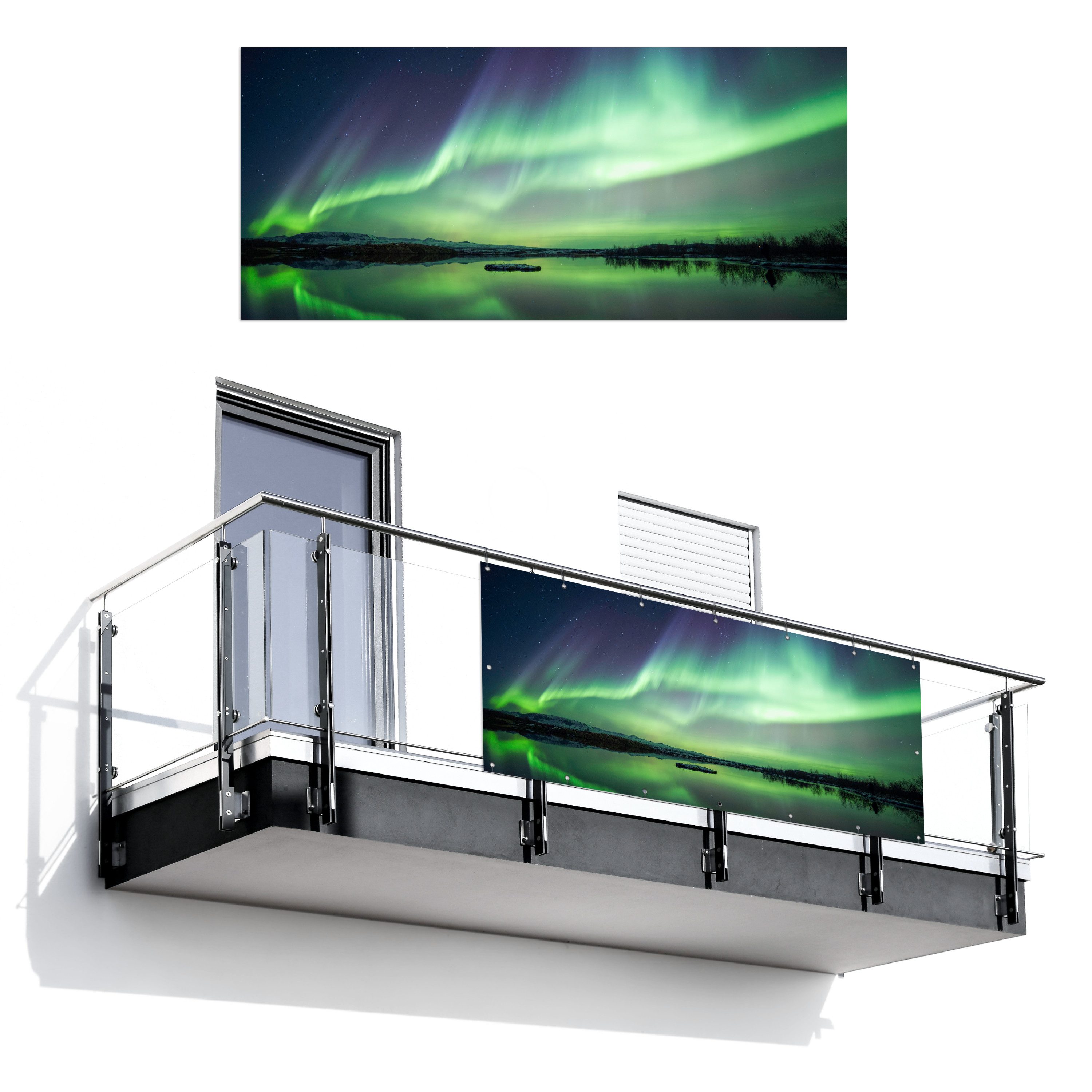 MuchoWow Balkonsichtschutz Nordlicht - See - günstig online kaufen