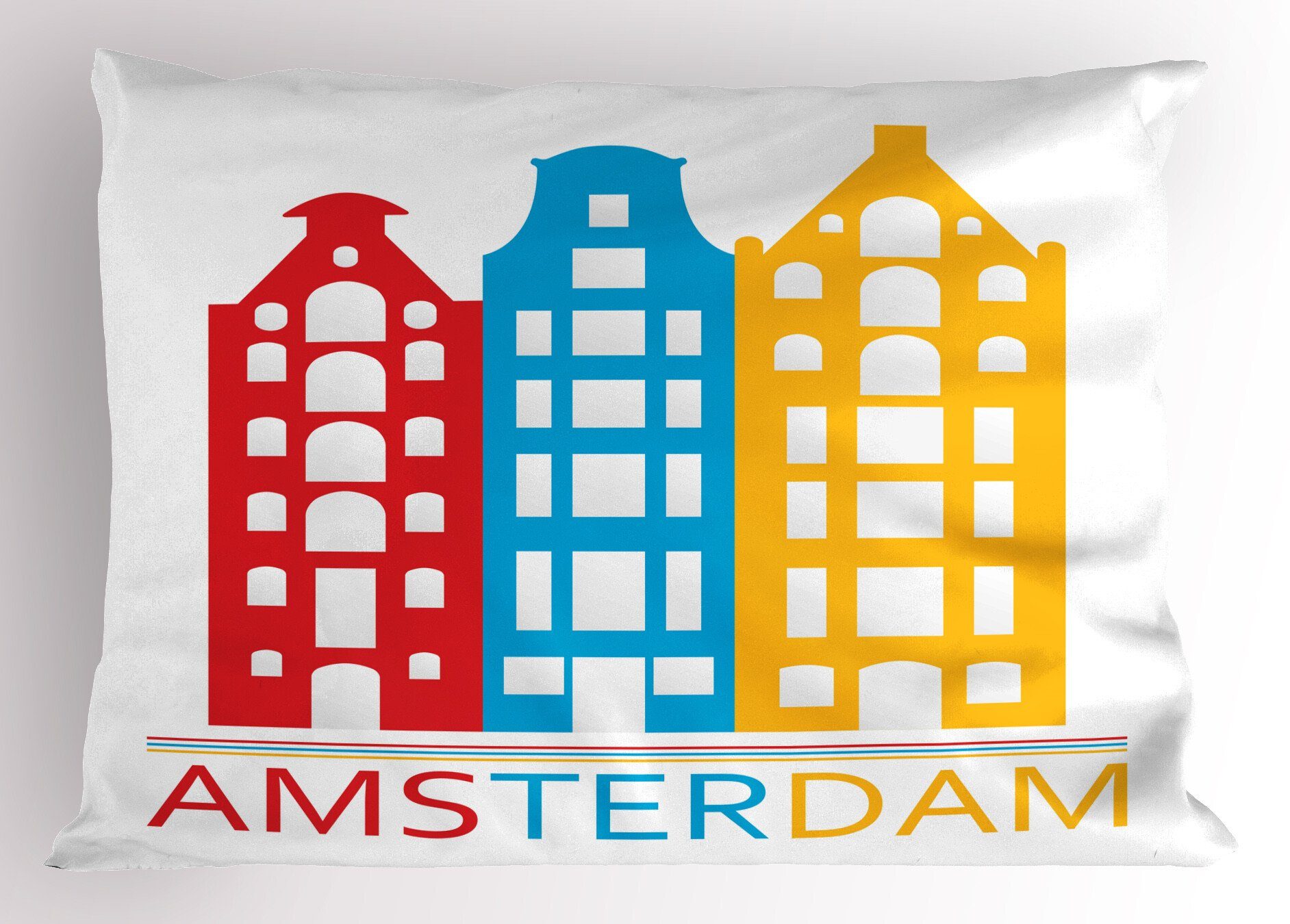 Amsterdam Wording Size Gedruckter Stück), Queen Dekorativer Kopfkissenbezug, Abakuhaus Amsterdam (1 Häuser Kissenbezüge