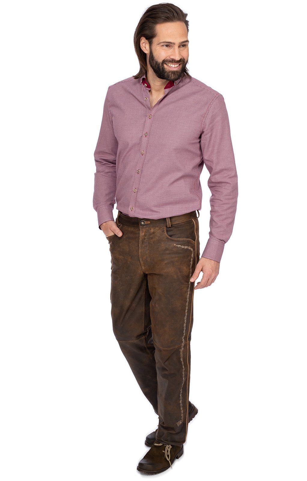 lang Lederhose nappato FLAWIL Maddox moos Lederhose