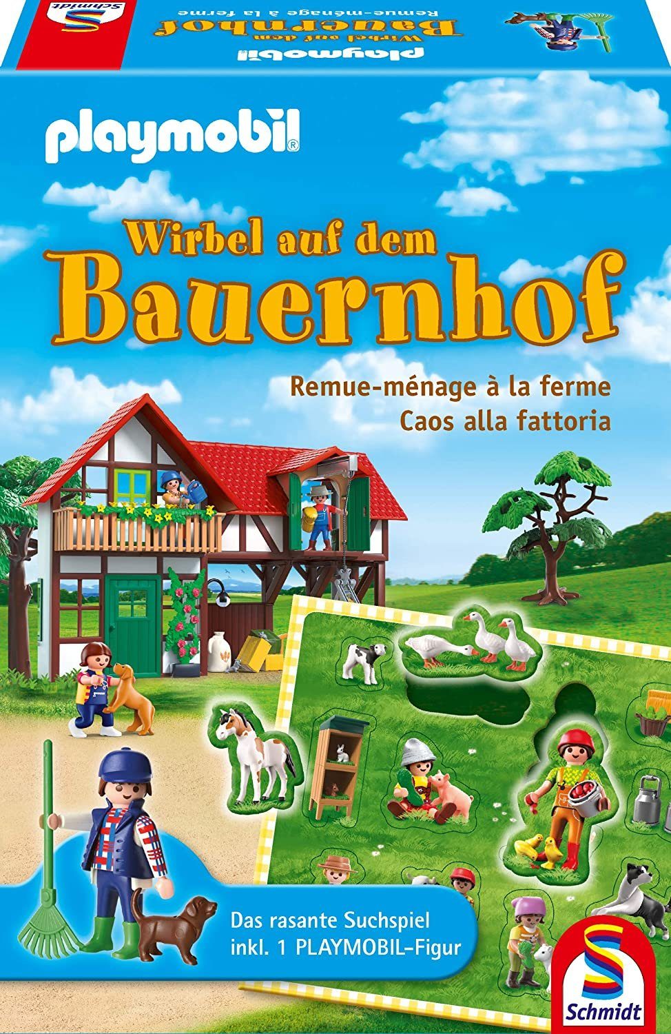 Schmidt Spiele Spiel Playmobil BUNDLE - Wirbel auf dem Bauernhof + Piratenschiffe versenken, Brettspiel
