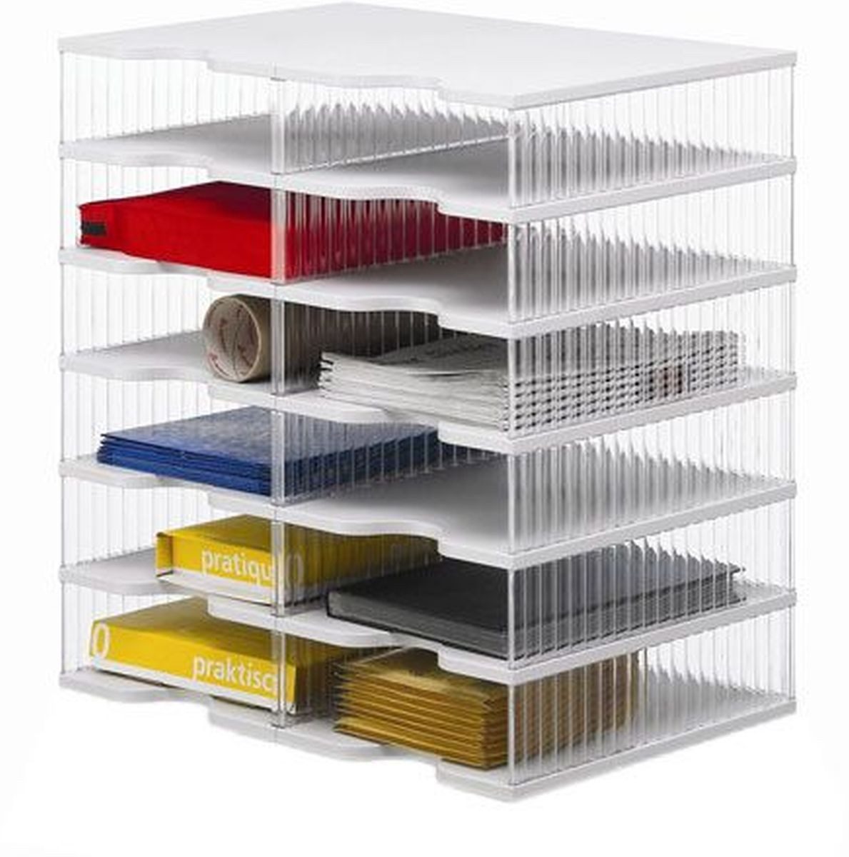 STYRO Organizer Postverteilstation styropost Grundeinheit 12 Fächer grau/transparent