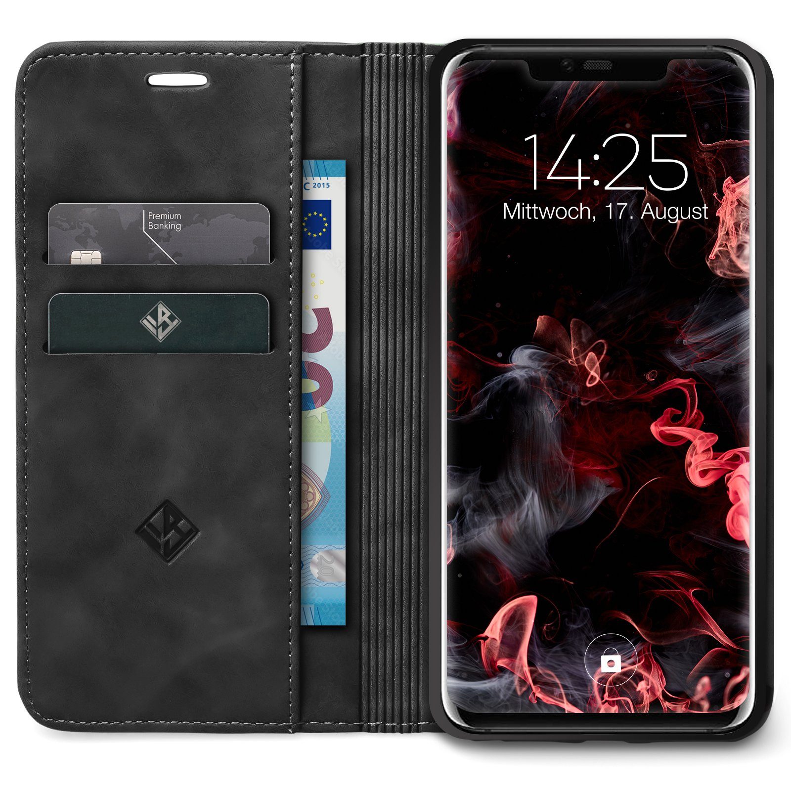 Tec-Expert Handyhülle Tasche Hülle für Huawei Mate 20 Pro 6.39 Zoll, 6.39, Cover Klapphülle Case mit Kartenfach Fliphülle aufstellbar