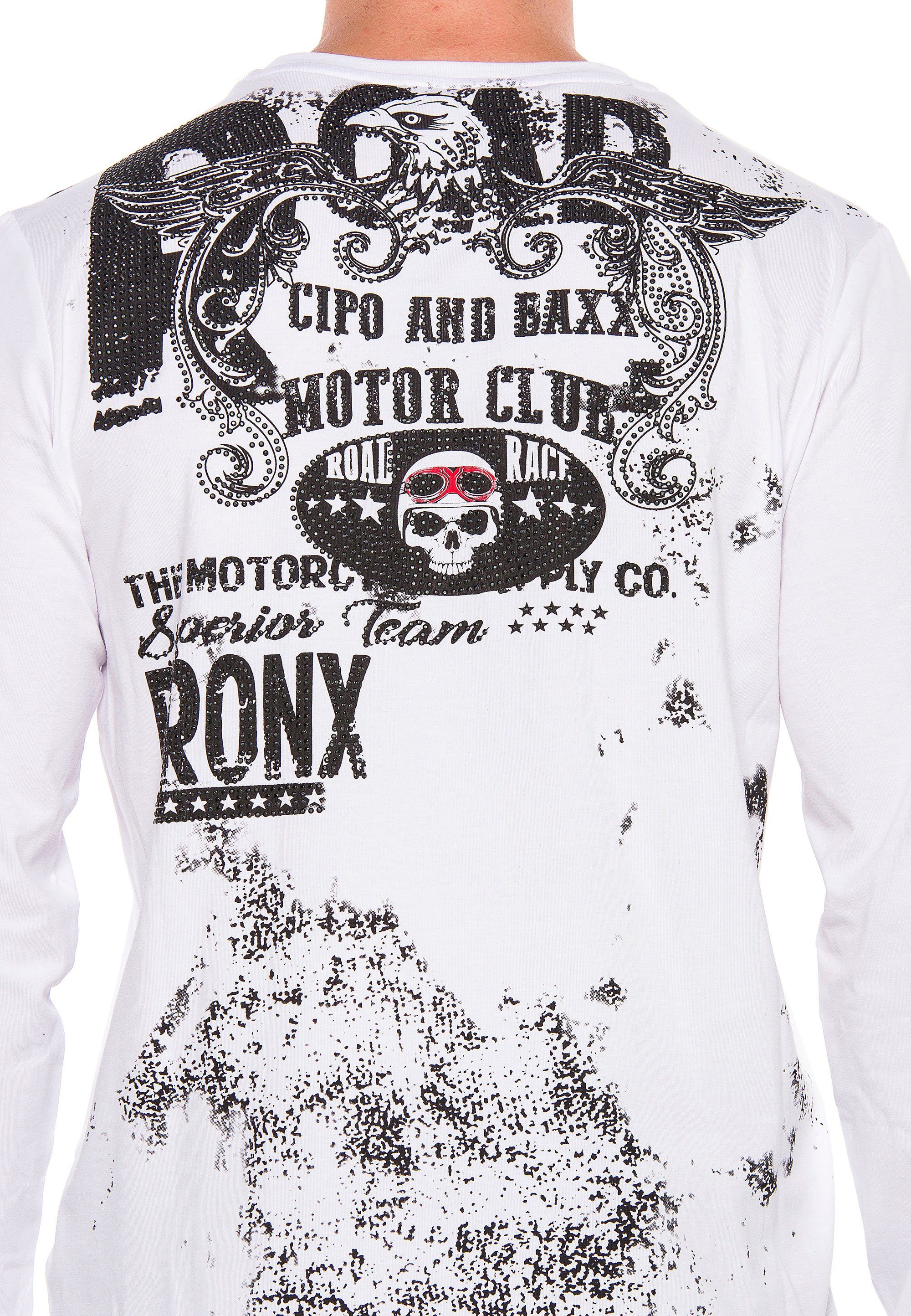 Herren Pullover Cipo & Baxx Sweatshirt mit Allover-Print