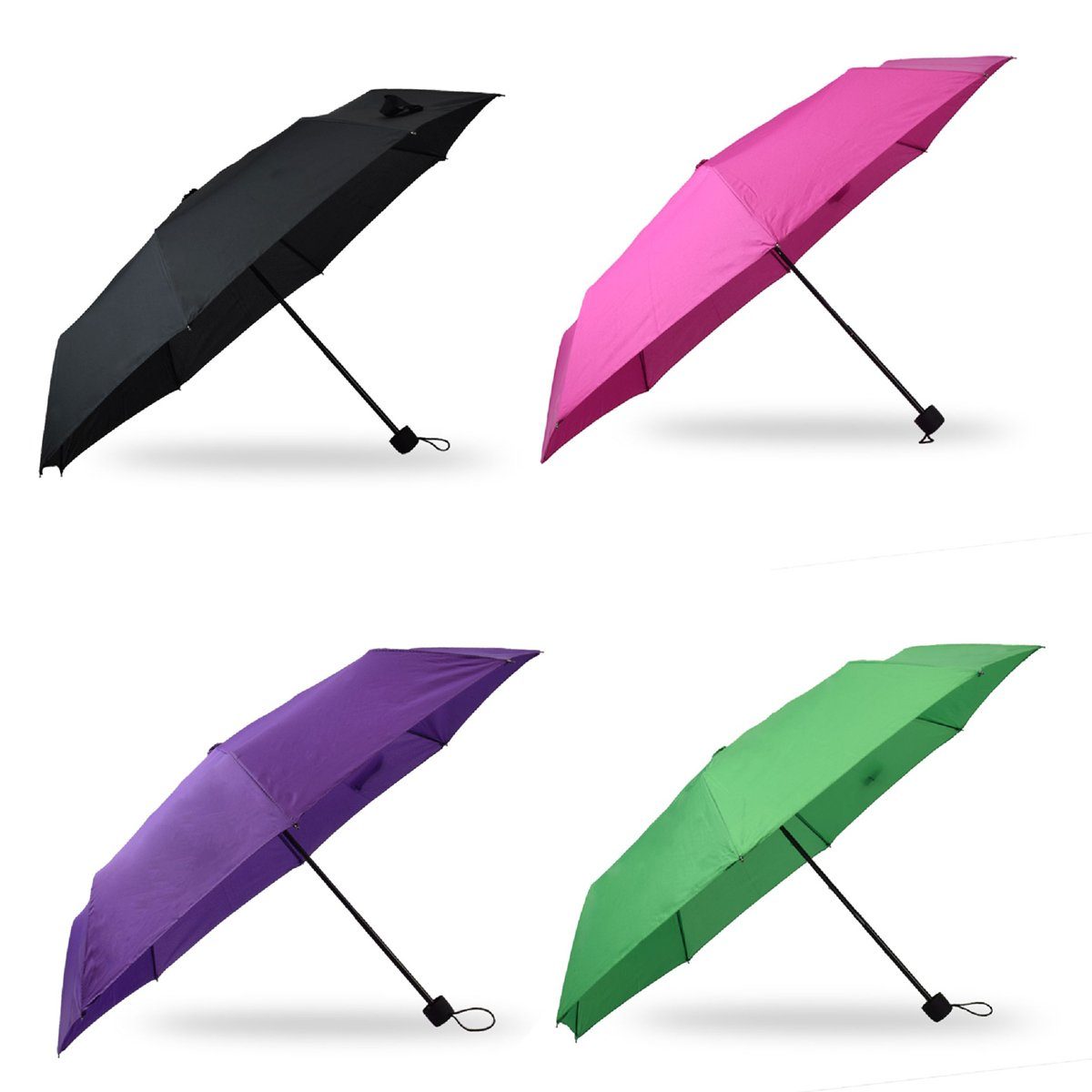 Sonia Originelli Taschenregenschirm Taschenschirm "UNI" Schutz Schlicht pink