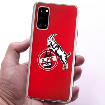 DeinDesign Handyhülle 1. FC Köln Offizielles Lizenzprodukt EffZeh 1. FC Köln rot, Samsung Galaxy S20 Silikon Hülle Bumper Case Handy Schutzhülle