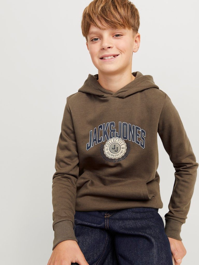 Jack & Jones Junior Kapuzensweatshirt JJKAM VARSITY BRANDING SWEAT HOOD JNR (1-tlg., Hoodie) mit Kängurutasche