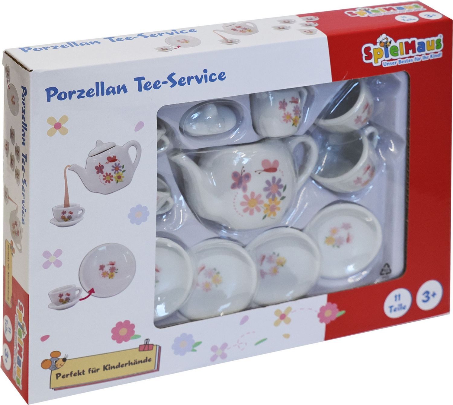 Spiel SpielMaus Küche Tee-Service aus Porzellan, 11-teilig