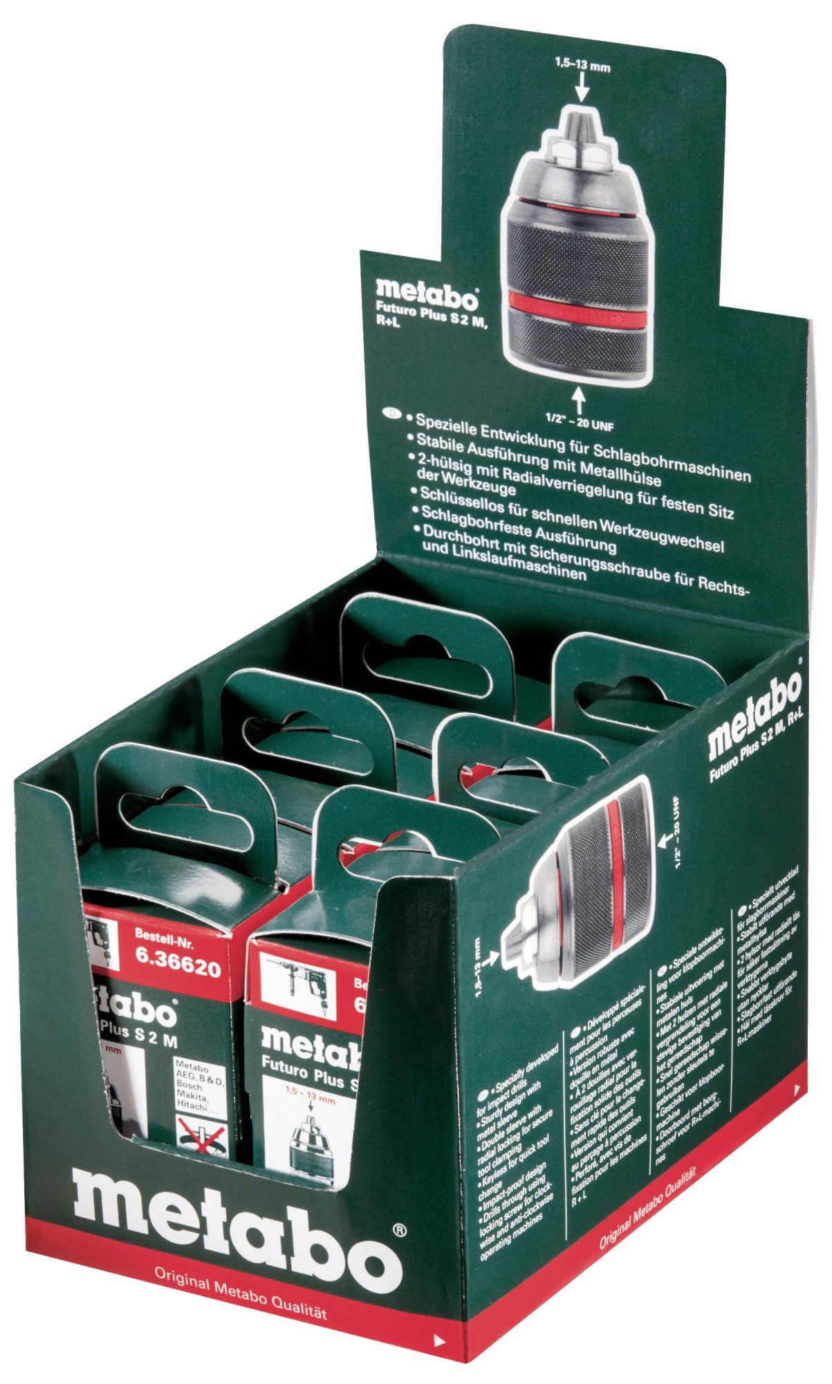 Werkzeugeinsatz Bohrfutterdisplay Metabo Futuro Plus S2M 636620000