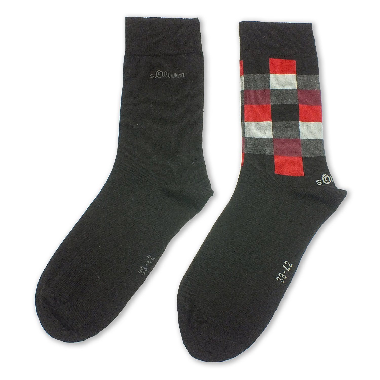 s.Oliver Langsocken S20244 (Packung, 2-Paar, 2 Paar) Herren Business Socken Baumwolle 05 black