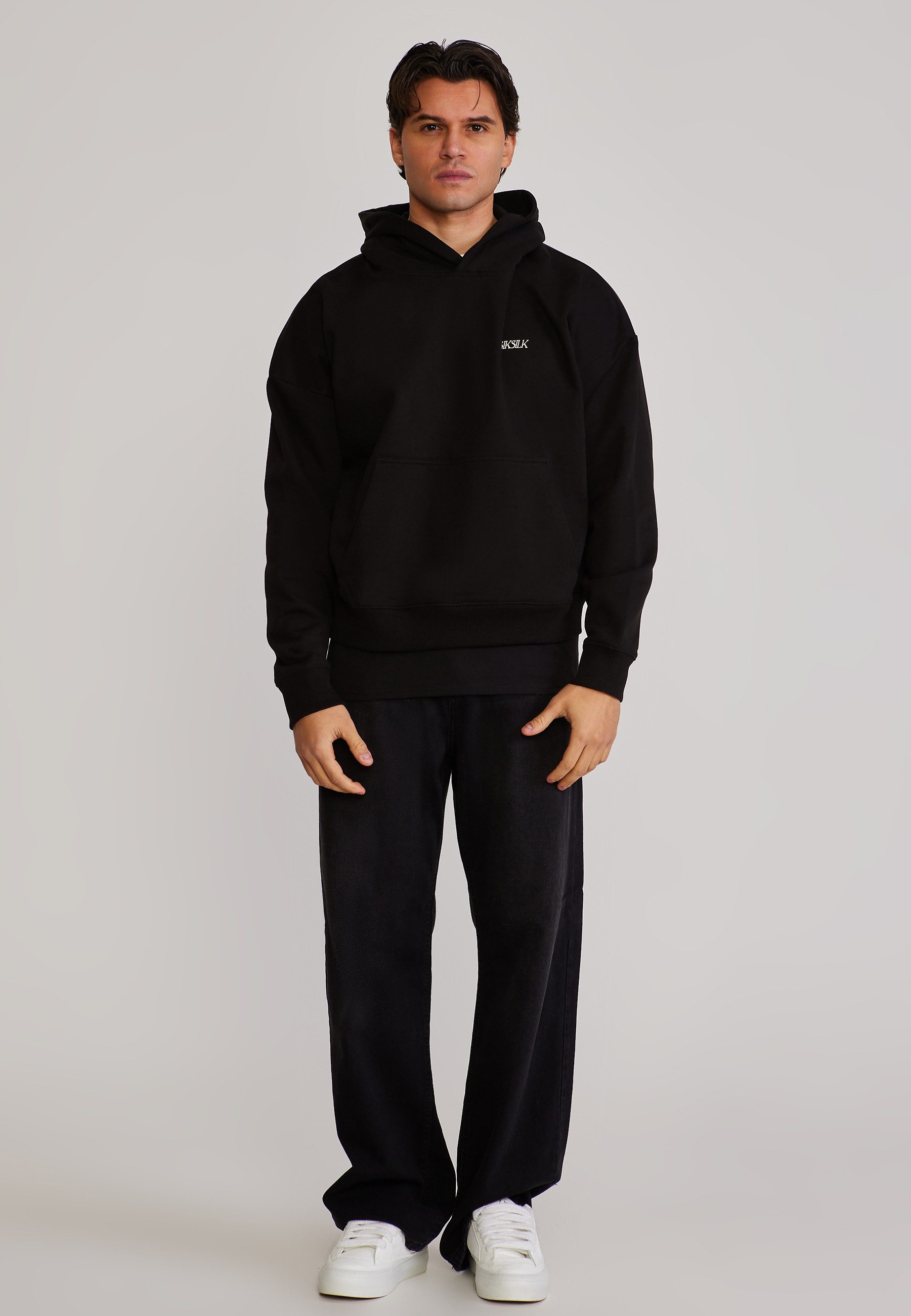 Hoodie SikSilk Herren Schwarz Graphic Hoodie
