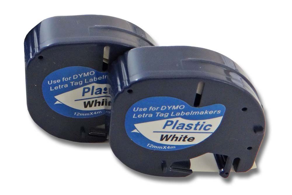 passend Drucker LetraTag Beschriftungsband für vhbw LT-100T, LT-100H, Dymo QX50, & XR